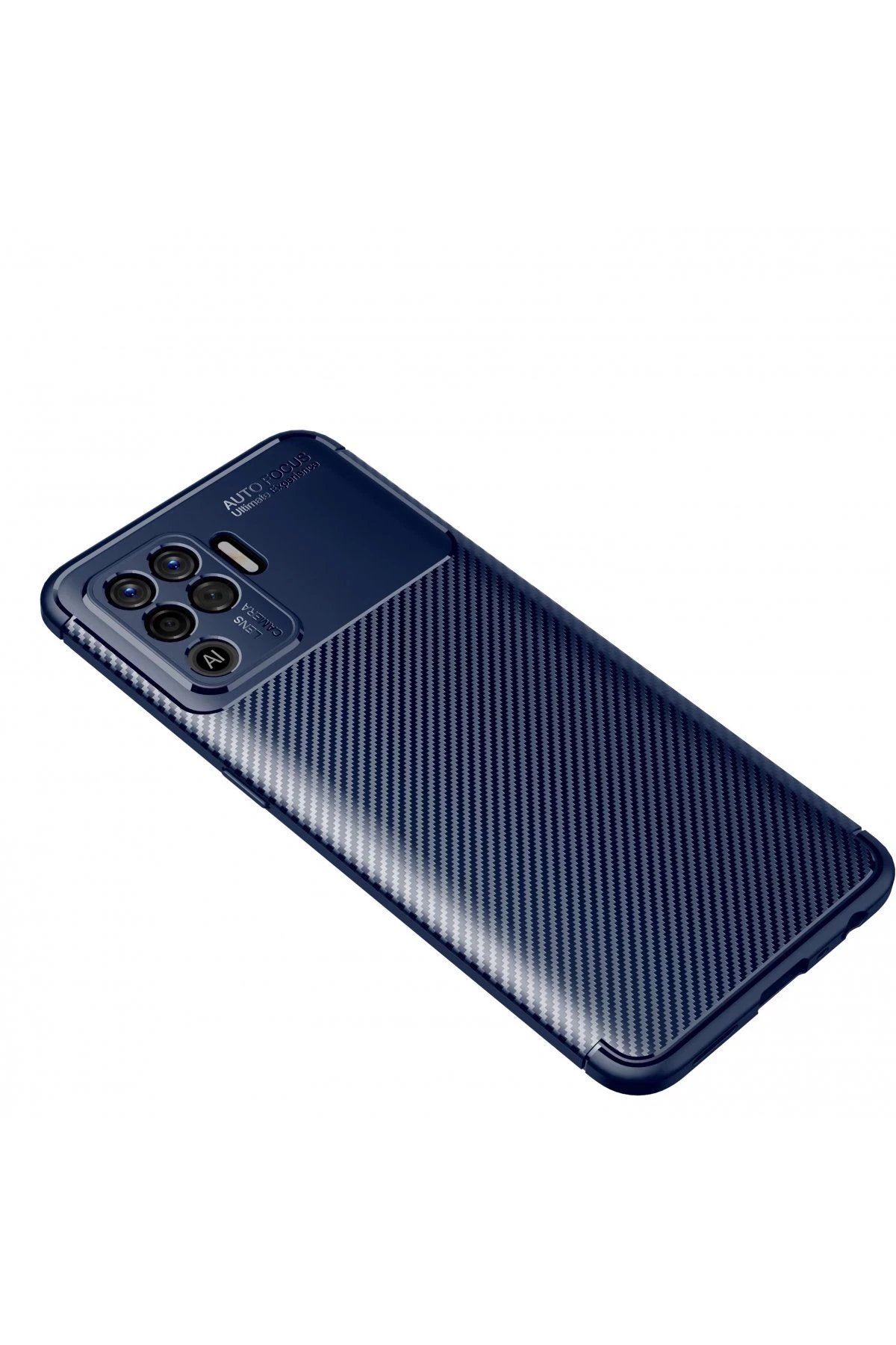 Newface Oppo Reno 5 Lite Kılıf Auto Focus Karbon Kapak - Lacivert