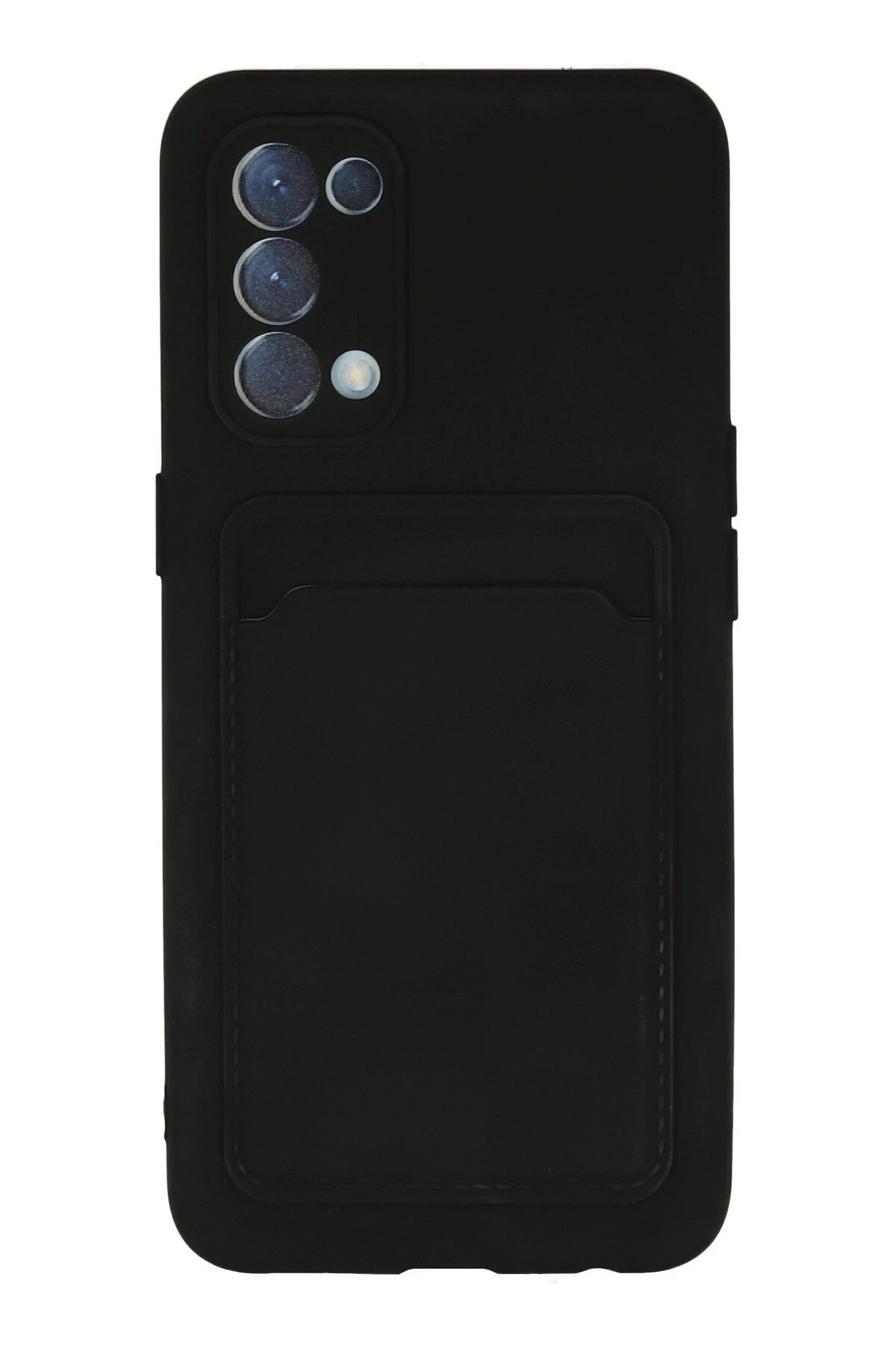 Newface Oppo Reno 5 Kılıf Kelvin Kartvizitli Silikon - Siyah