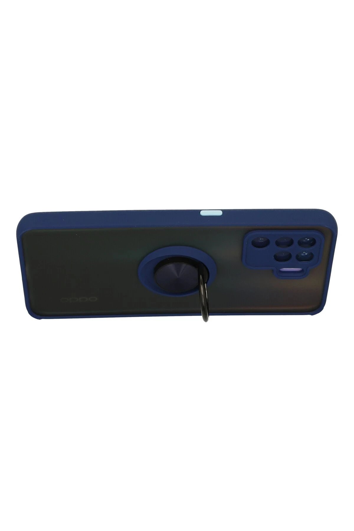 Newface Oppo Reno 5 Lite Kılıf Montreal Yüzüklü Silikon Kapak - Lacivert