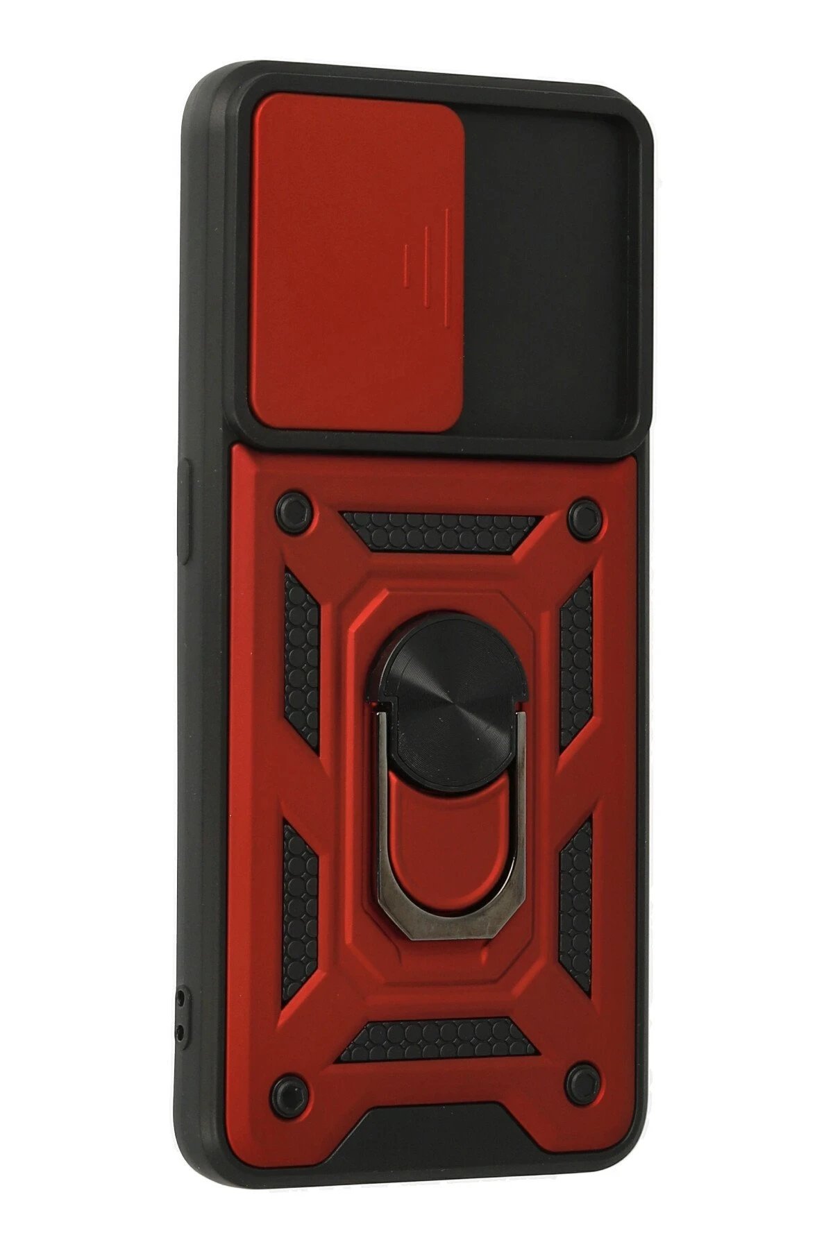 Newface Oppo A74 4G Kılıf Pars Lens Yüzüklü Silikon - Kırmızı