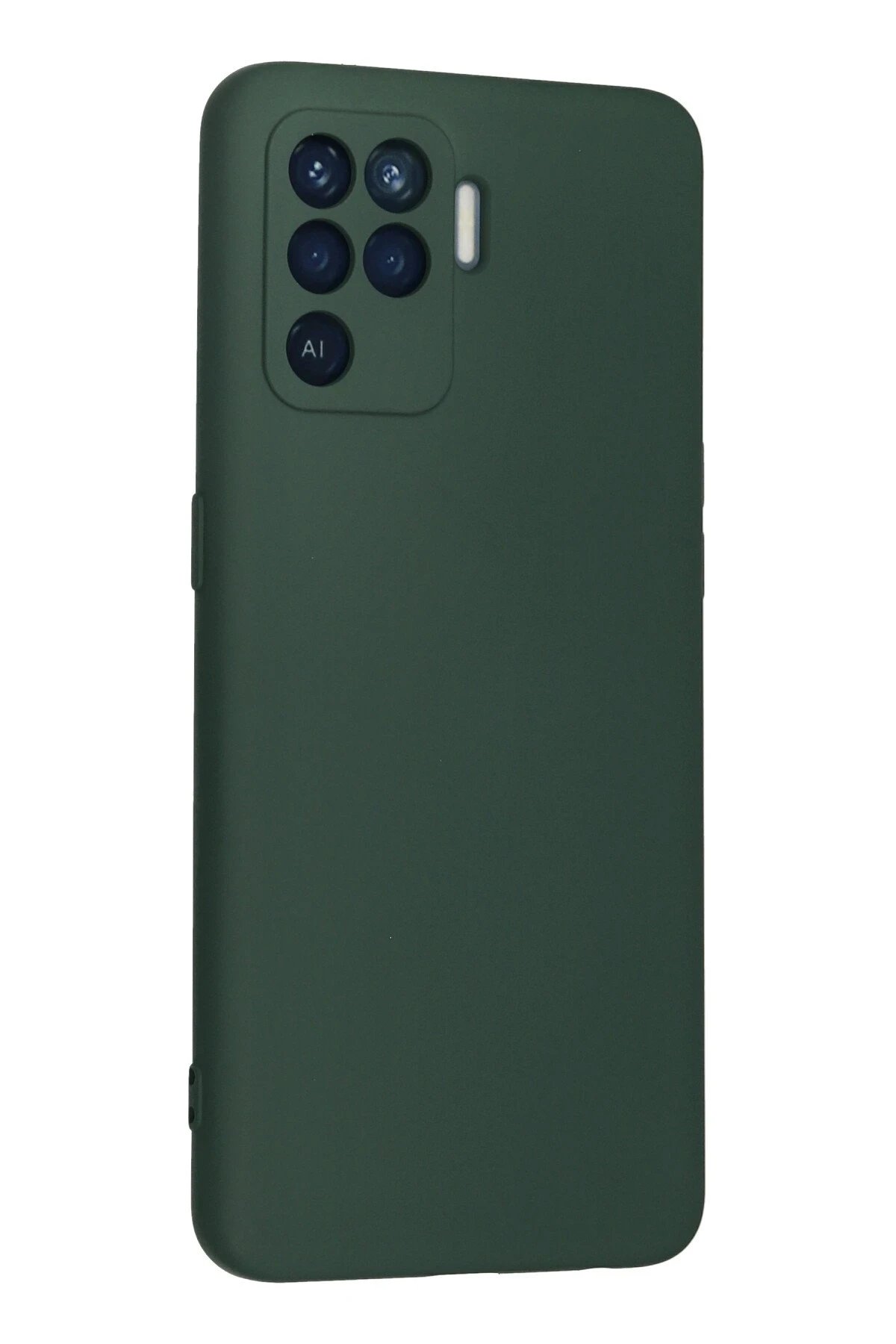 Newface Oppo Reno 5 Lite Kılıf Nano içi Kadife Silikon - Koyu Yeşil