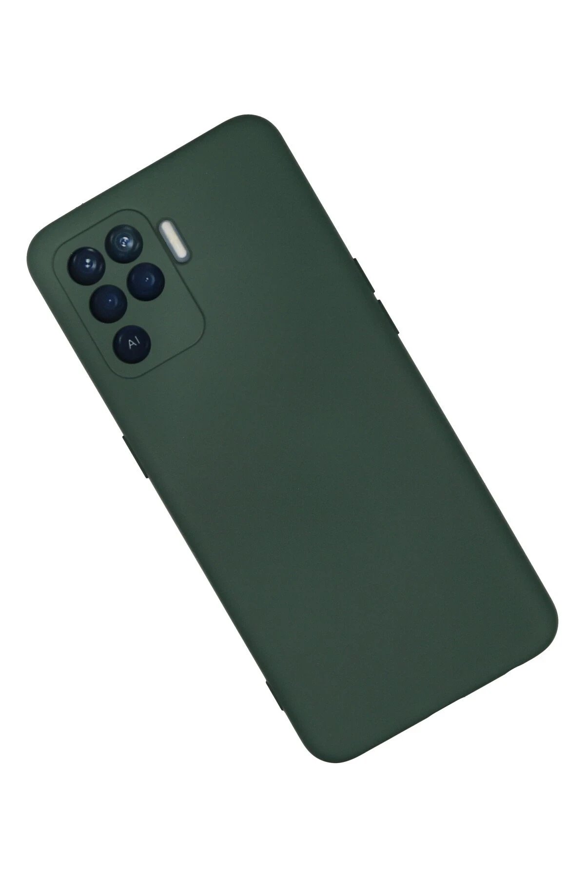 Newface Oppo Reno 5 Lite Kılıf Nano içi Kadife Silikon - Koyu Yeşil