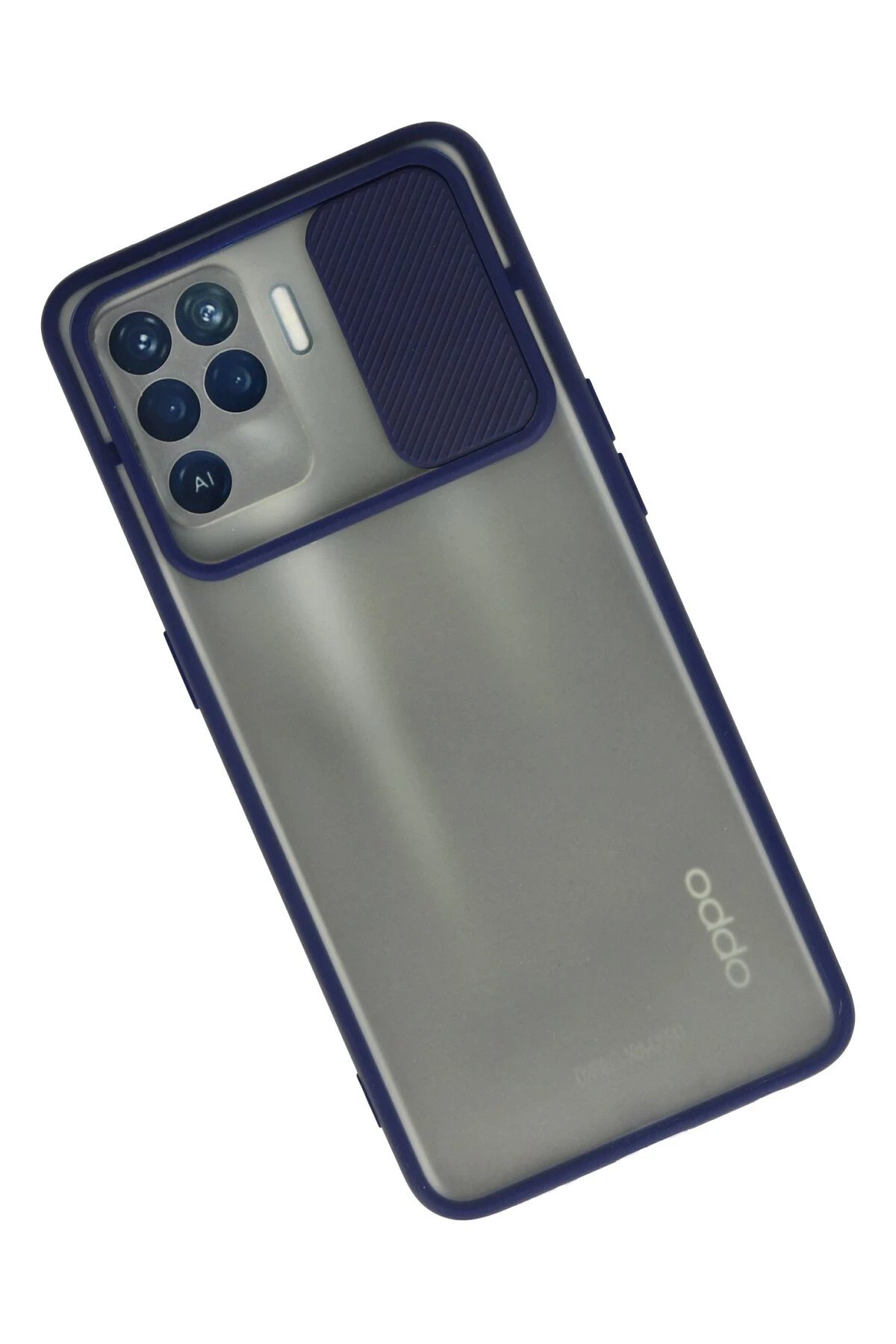 Newface Oppo Reno 5 Lite Kılıf Palm Buzlu Kamera Sürgülü Silikon - Lacivert