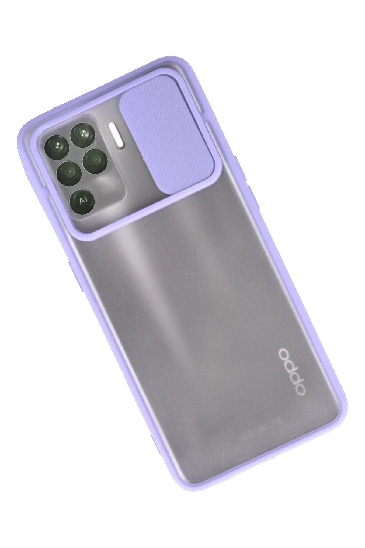 Newface Oppo Reno 5 Lite Kılıf Palm Buzlu Kamera Sürgülü Silikon - Lila