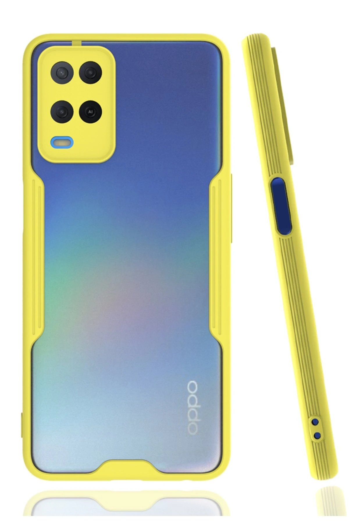 Newface Oppo A54 4G Kılıf Platin Silikon - Sarı