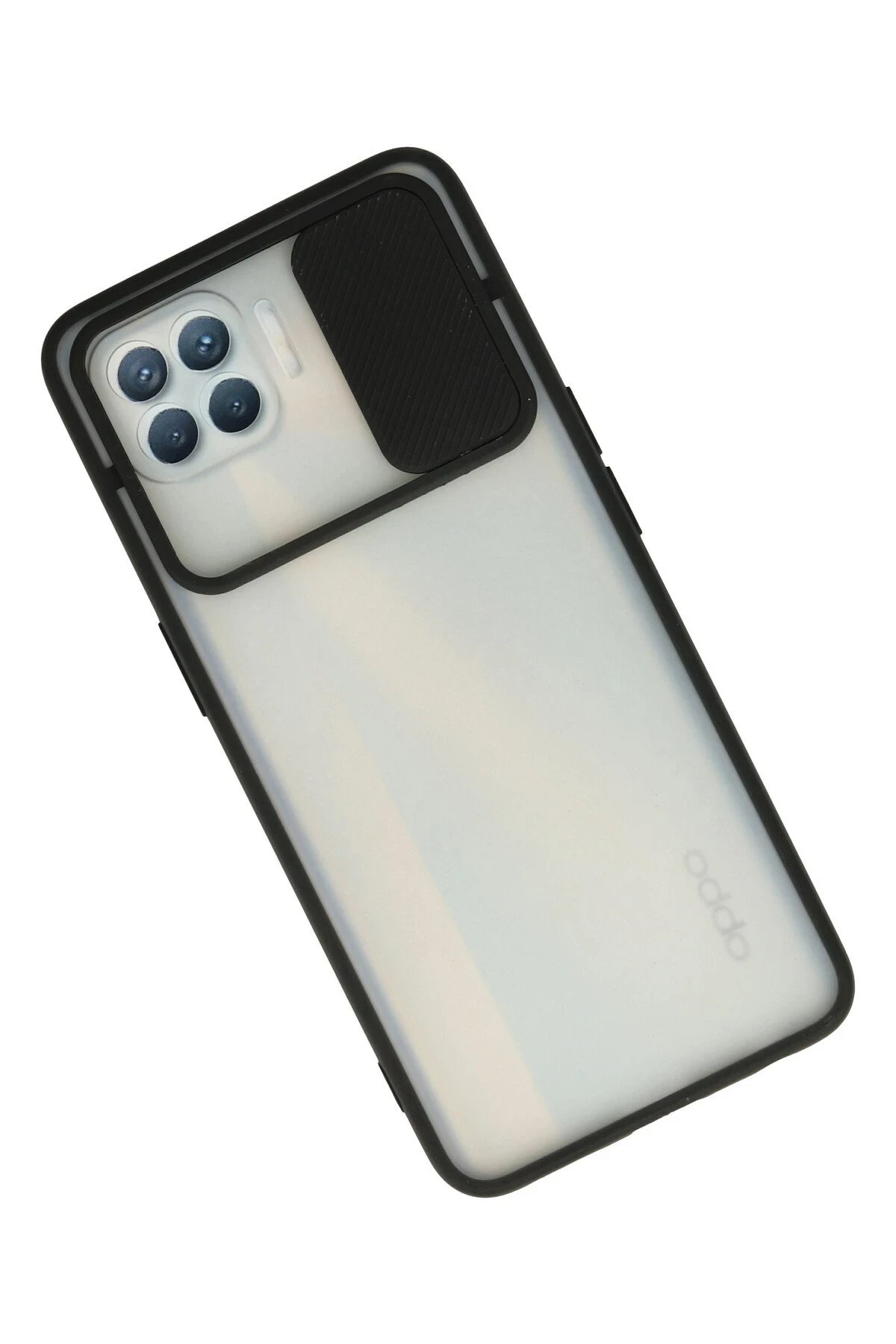 Newface Oppo Reno 4 Lite Kılıf Palm Buzlu Kamera Sürgülü Silikon - Siyah