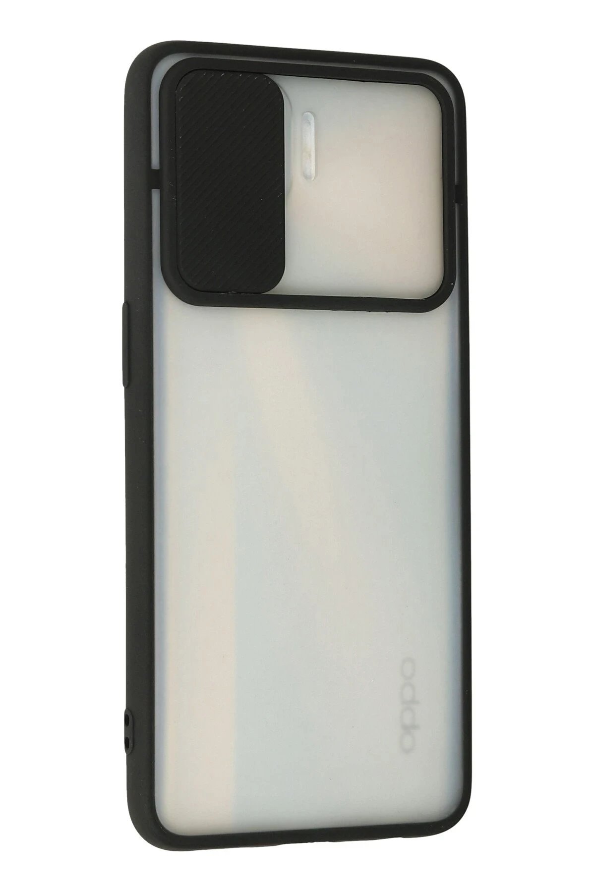 Newface Oppo Reno 4 Lite Kılıf Palm Buzlu Kamera Sürgülü Silikon - Siyah