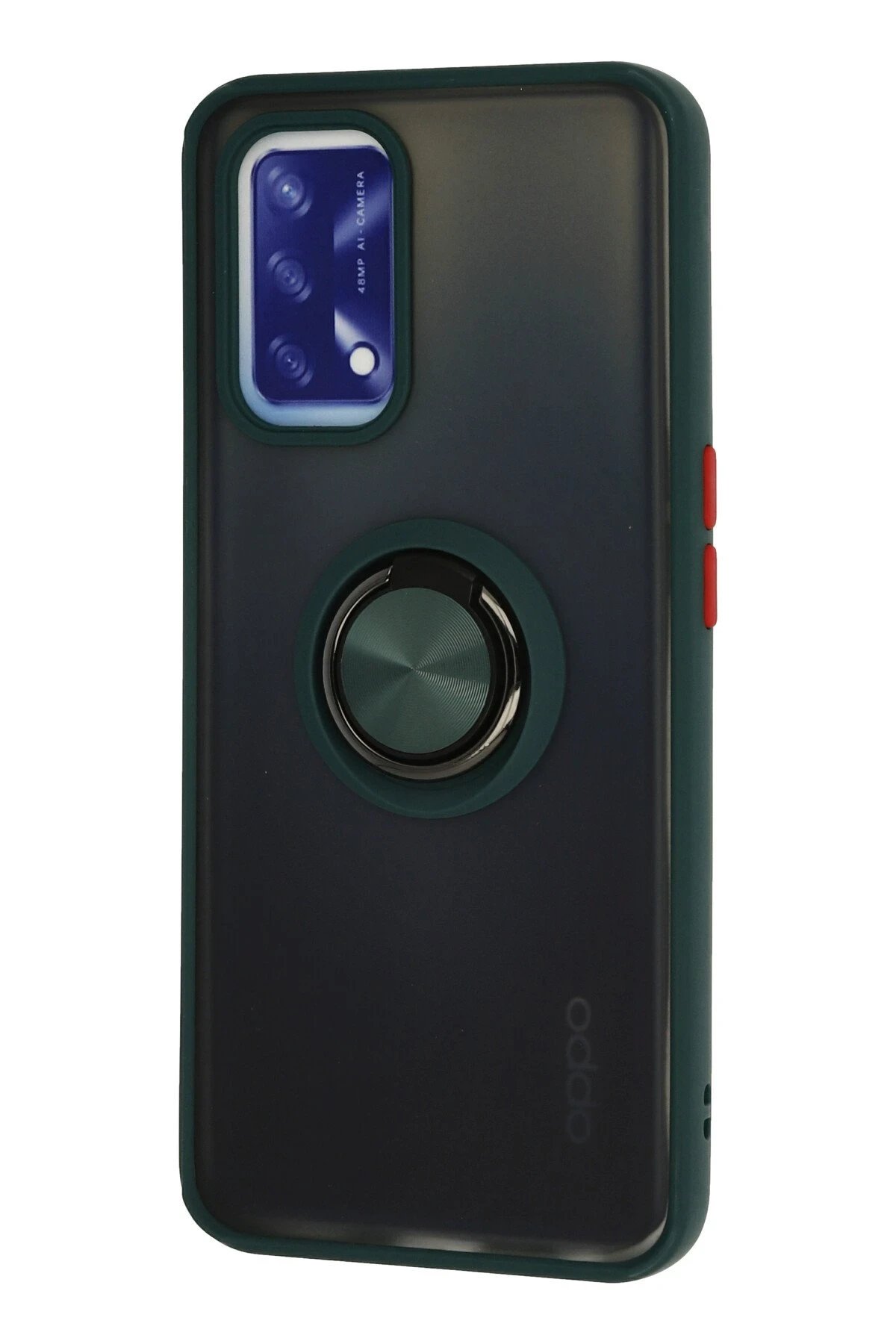 Newface Oppo A74 4G Kılıf Montreal Yüzüklü Silikon Kapak - Yeşil