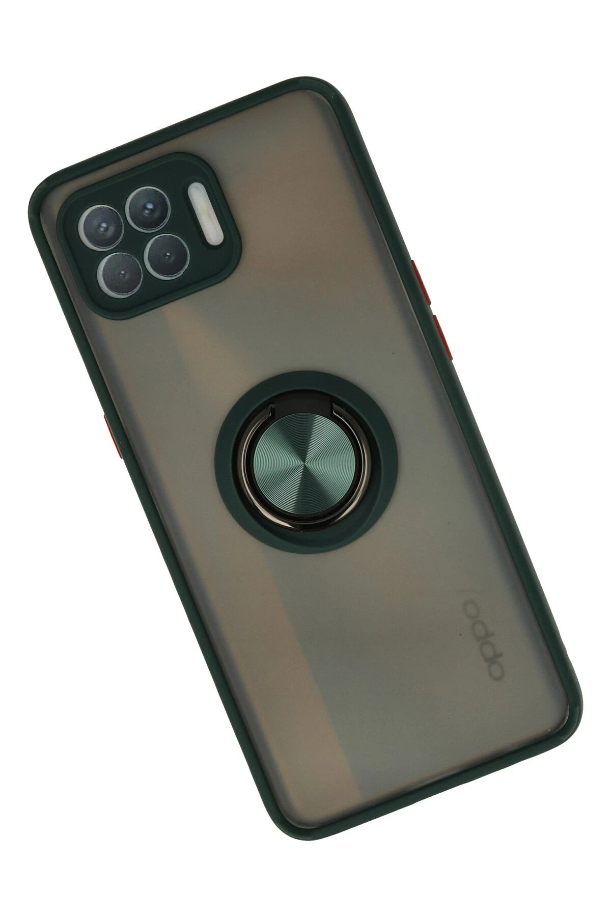 Newface Oppo Reno 4 Lite Kılıf Montreal Yüzüklü Silikon Kapak - Yeşil