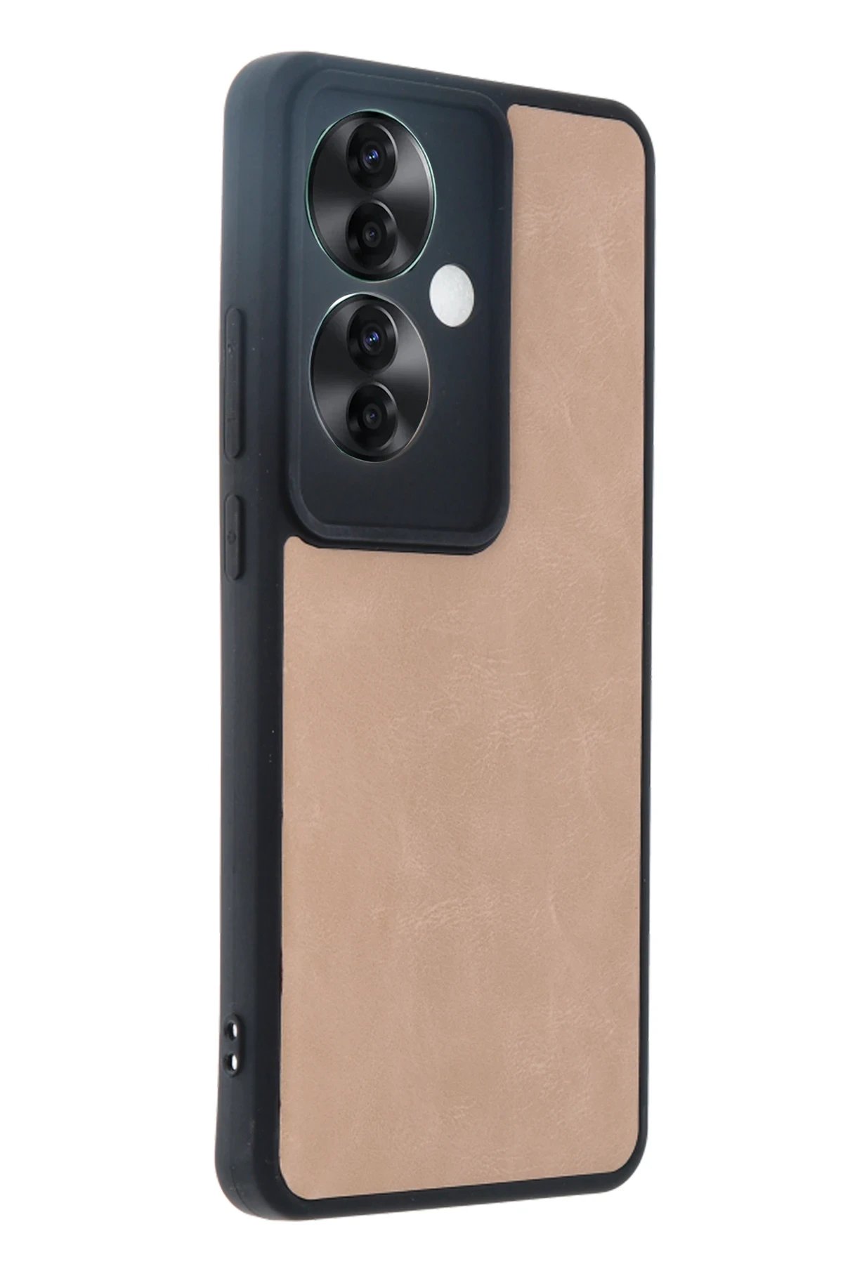 Newface Oppo Reno 11F Kılıf Aras Deri Kapak - Pudra