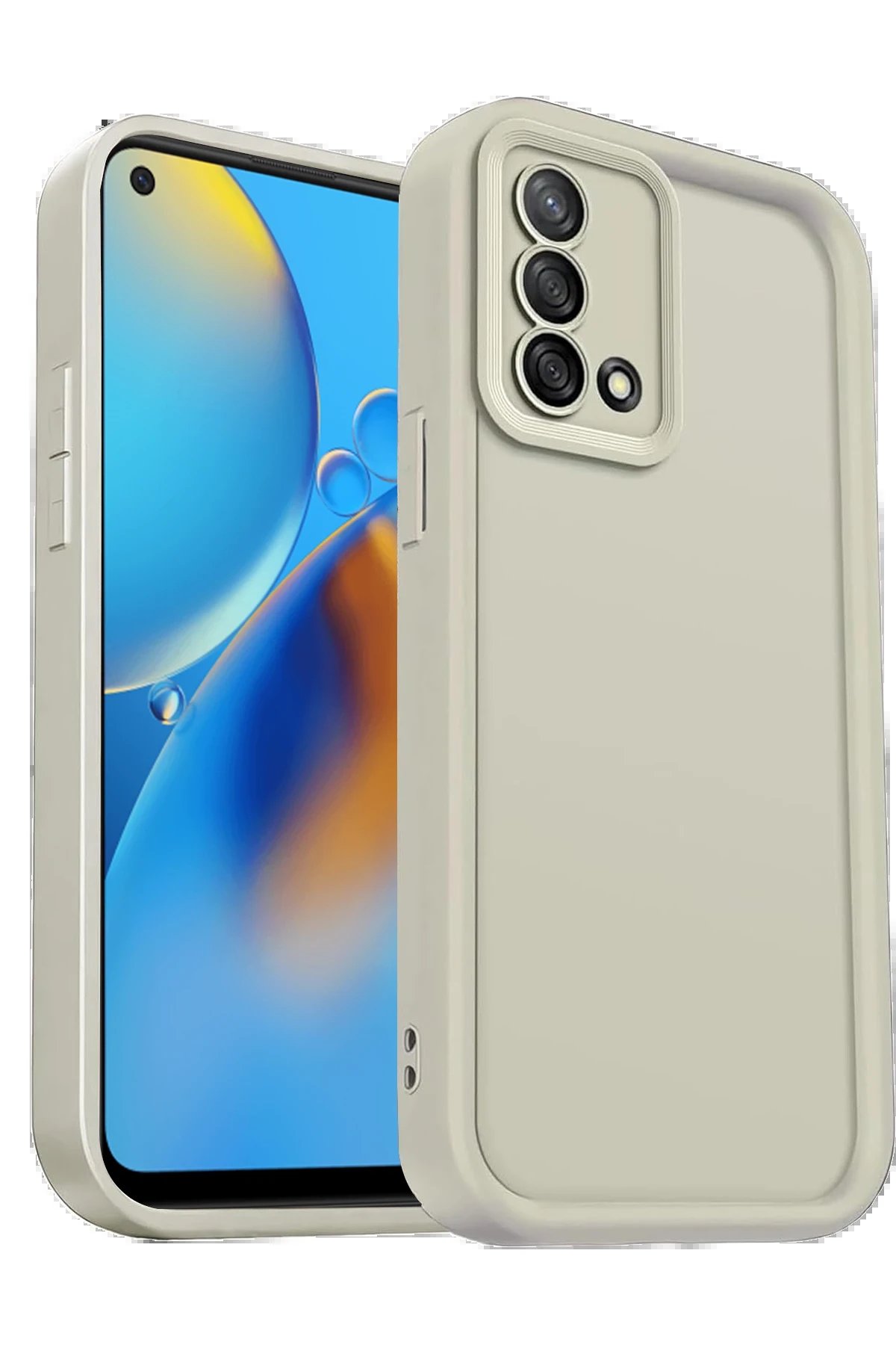 Newface Oppo A74 4G Kılıf Viera Silikon - Krem