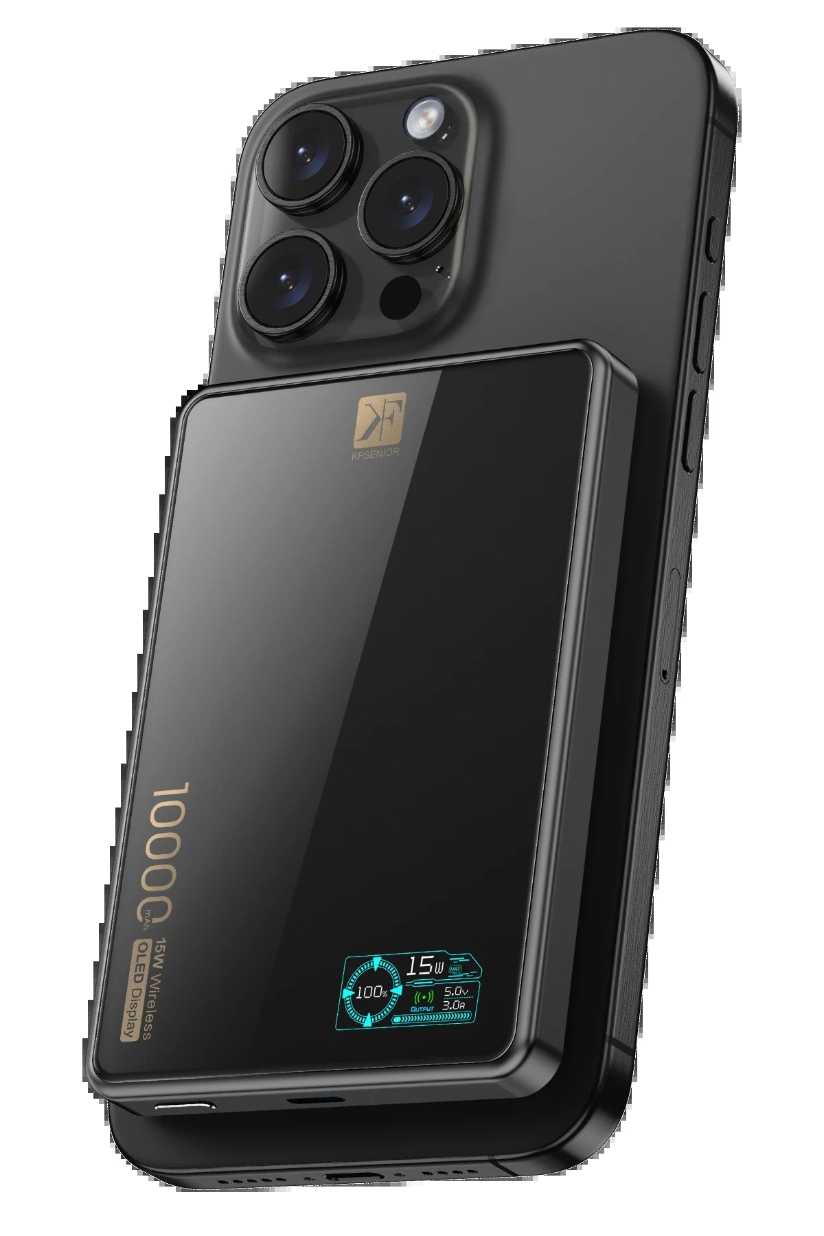 Newface PW598 10.000 mAh Dijital Göstergeli 20W Type-C ve 15W Kablosuz Şarj PD Hızlı Şarj Magsafe Powerbank - Siyah