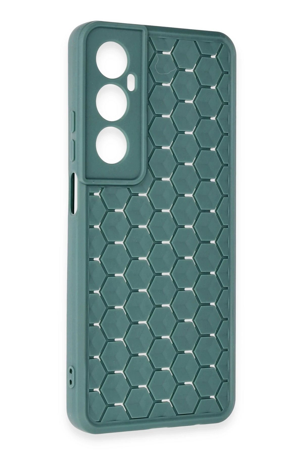 Newface Realme C65 Kılıf Petek Silikon Kapak - Koyu Yeşil