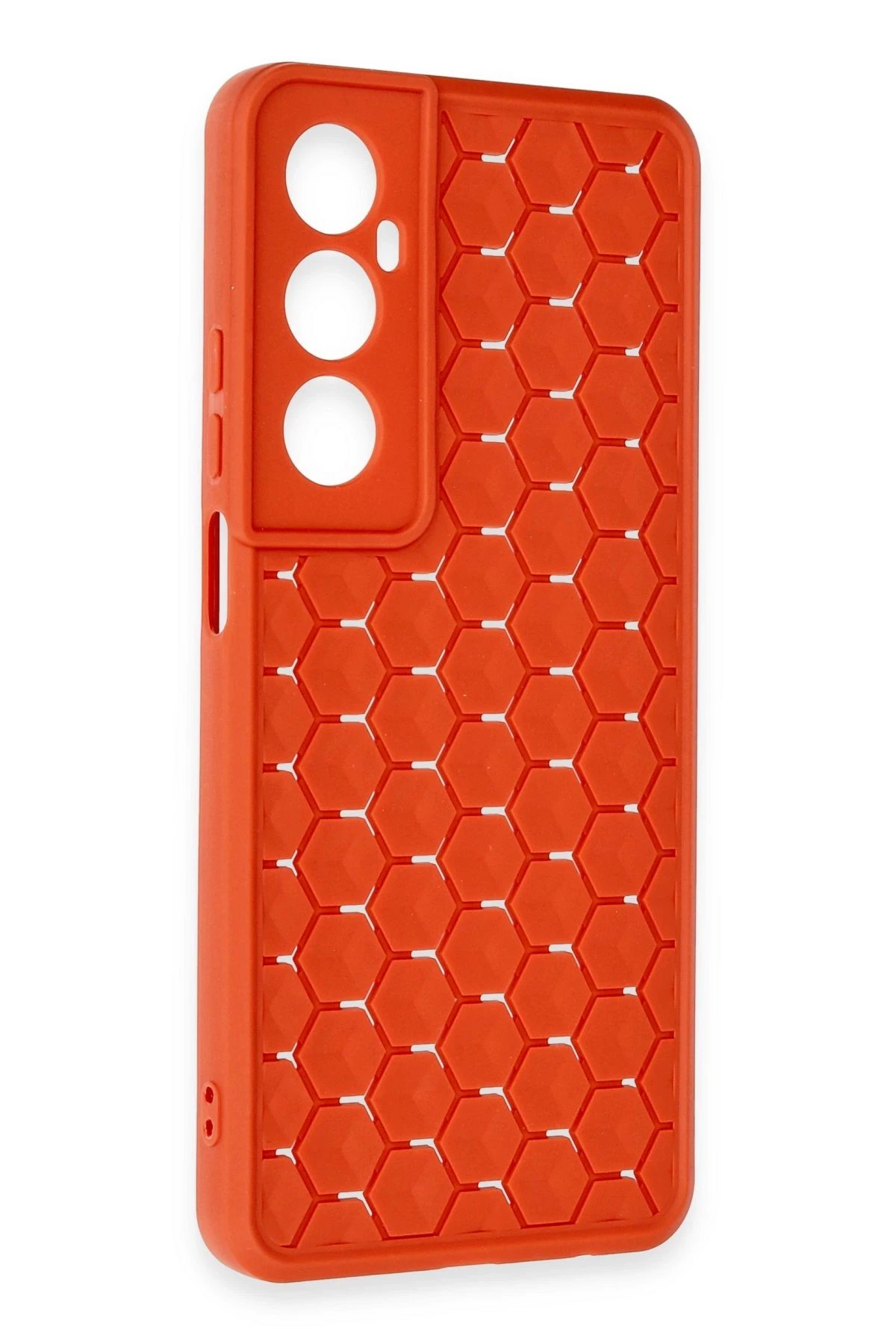 Newface Realme C65 Kılıf Petek Silikon Kapak - Kırmızı