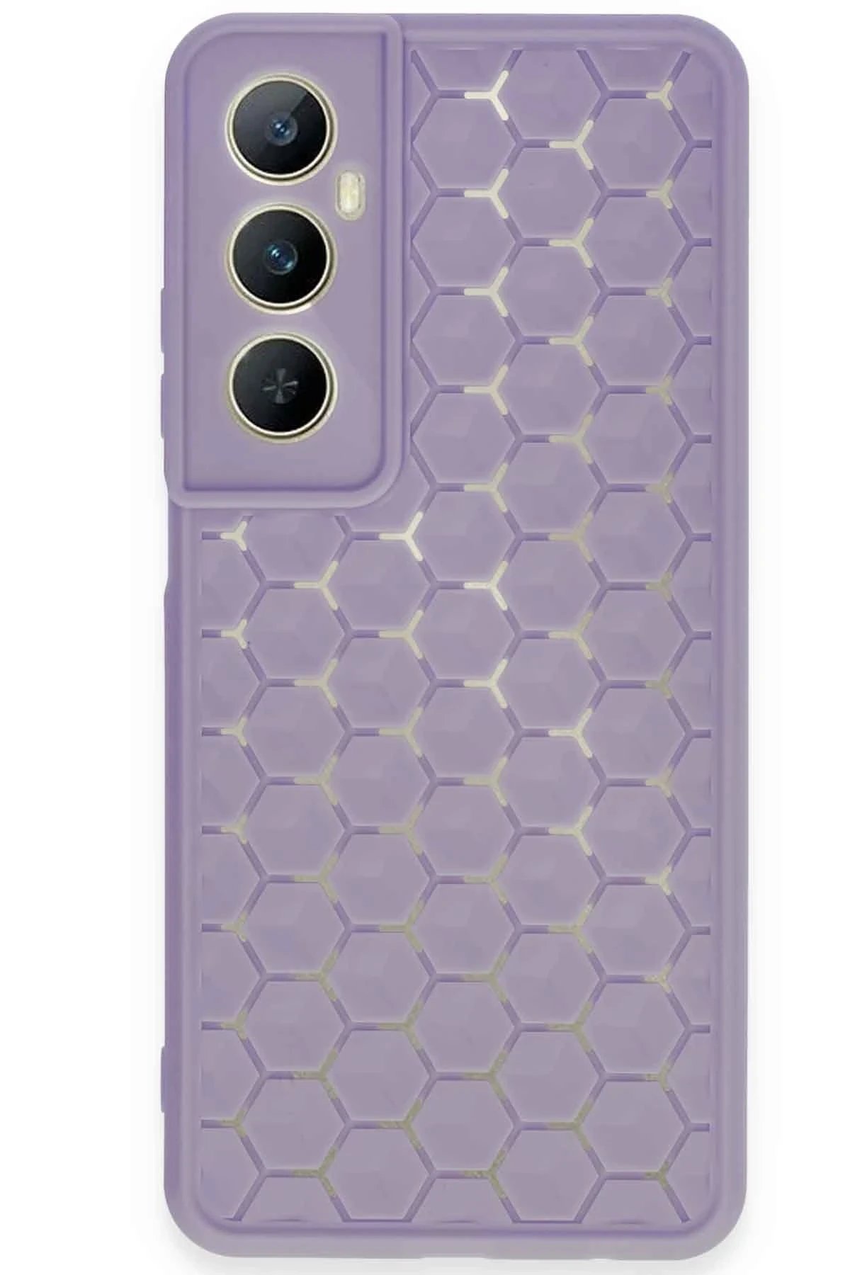 Newface Realme C65 Kılıf Petek Silikon Kapak - Lila