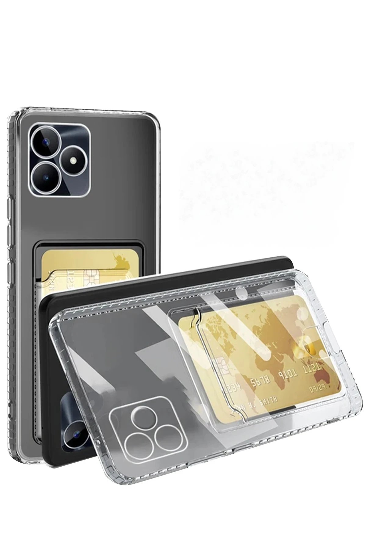 Newface Realme Note 50 4G Kılıf Kart Şeffaf Silikon - Şeffaf