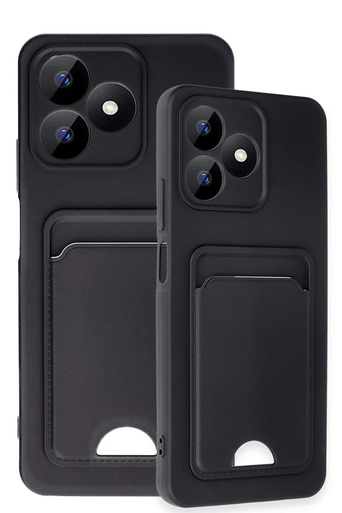 Newface Realme Note 50 4G Kılıf Kelvin Kartvizitli Silikon - Siyah