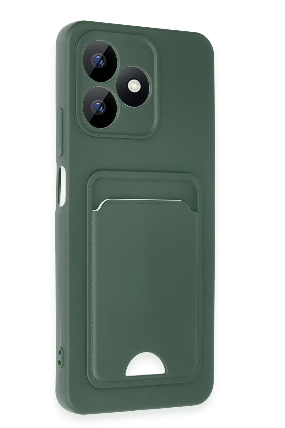 Newface Realme Note 50 4G Kılıf Kelvin Kartvizitli Silikon - Koyu Yeşil