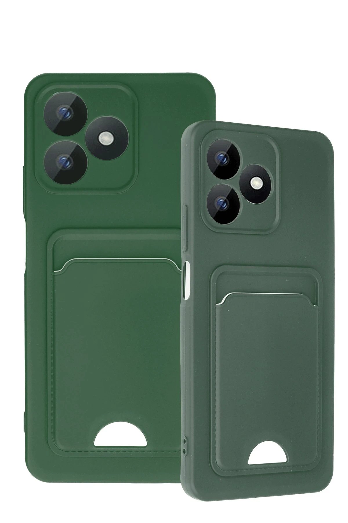 Newface Realme Note 50 4G Kılıf Kelvin Kartvizitli Silikon - Koyu Yeşil