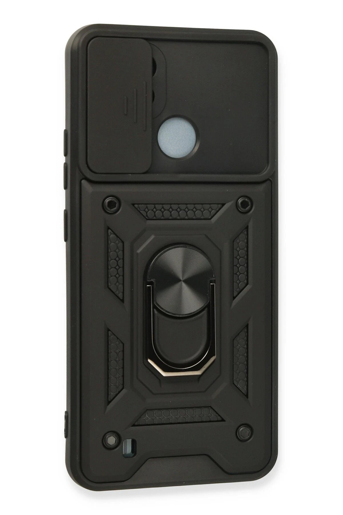 Newface Realme C11 2021 Kılıf Pars Lens Yüzüklü Silikon - Siyah