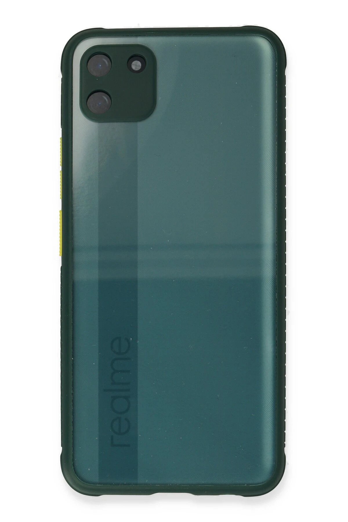 Newface Realme C11 Kılıf Miami Şeffaf Silikon - Koyu Yeşil