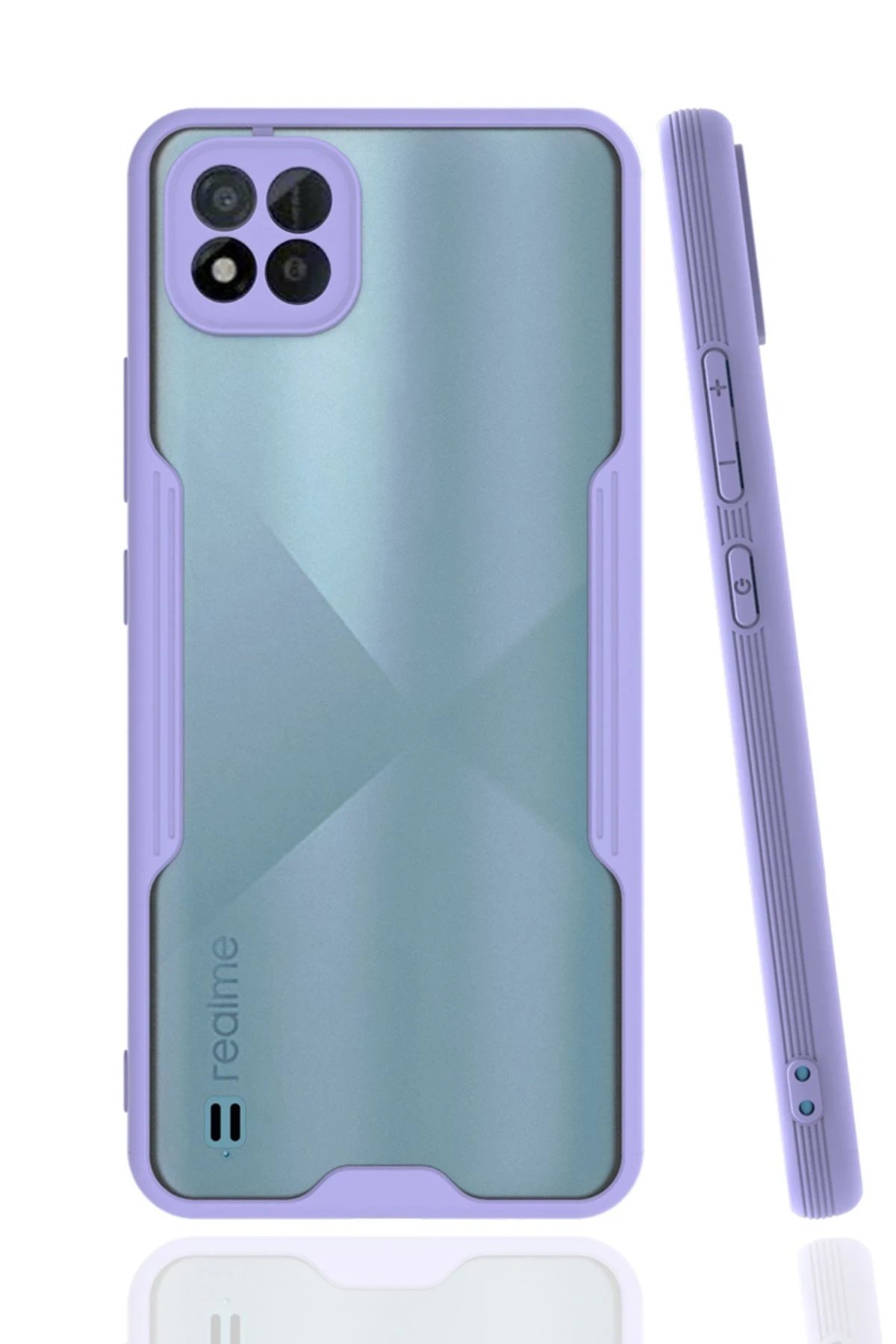 Newface Realme C11 2021 Kılıf Platin Silikon - Lila