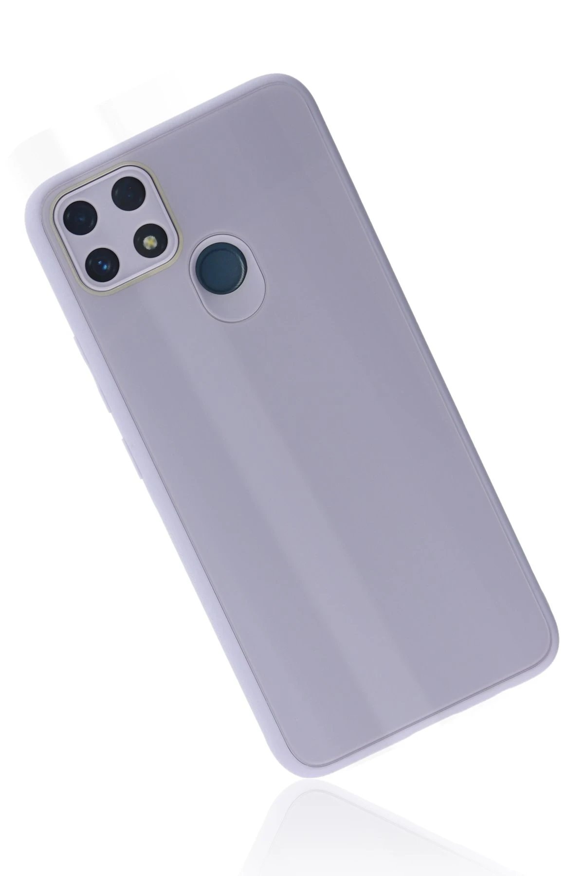 Newface Realme C25 Kılıf Glass Kapak - Lila