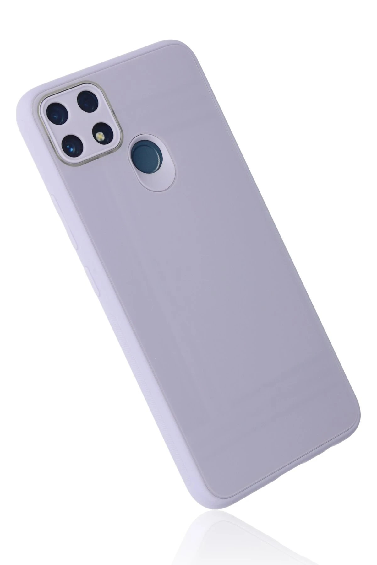 Newface Realme C25 Kılıf Glass Kapak - Lila