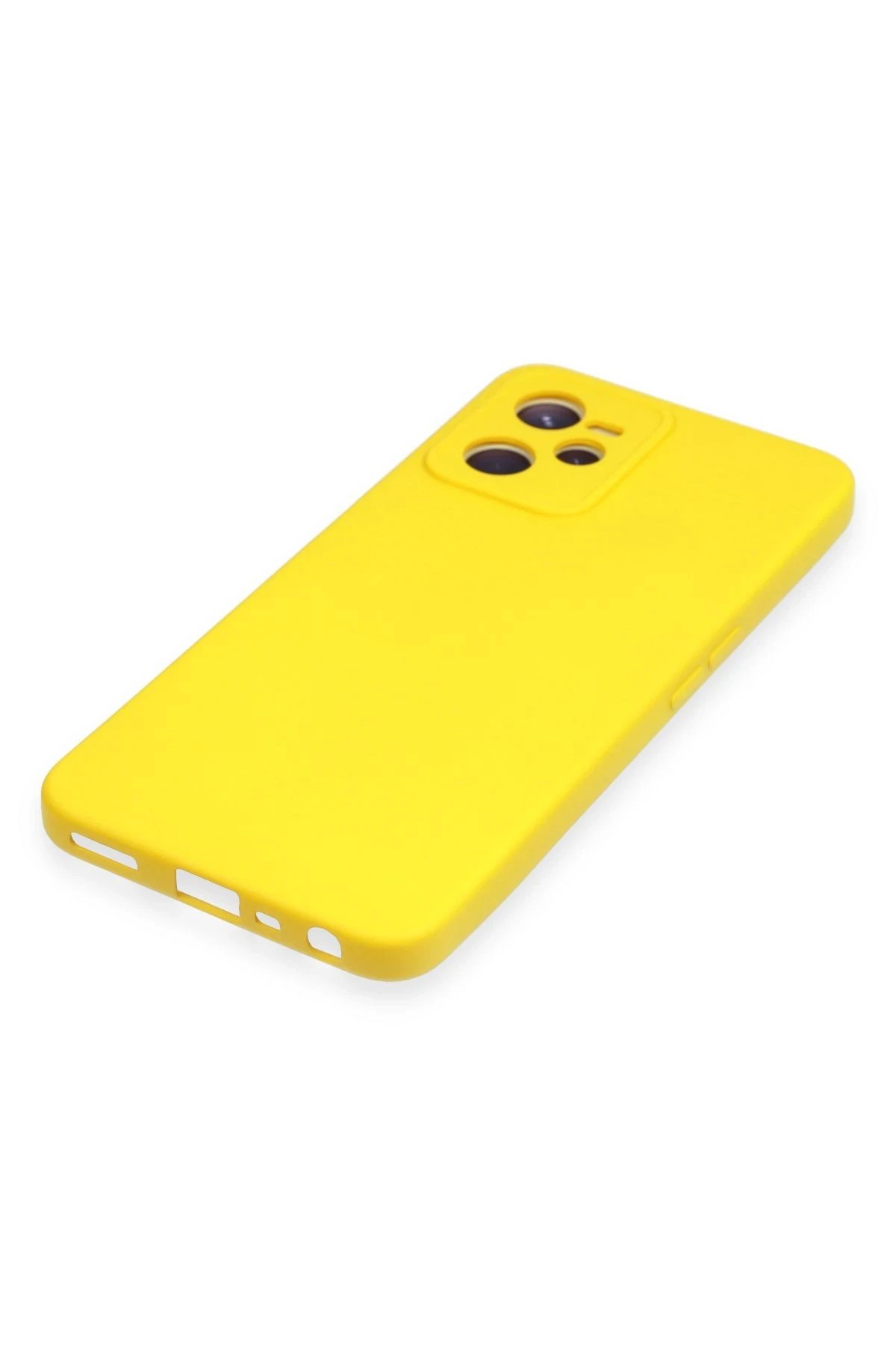 Newface Realme C35 Kılıf Nano içi Kadife Silikon - Sarı