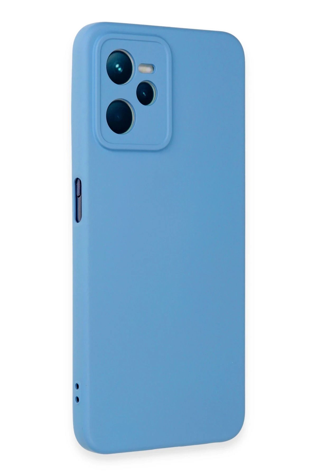 Newface Realme C35 Kılıf Nano içi Kadife Silikon - Mavi