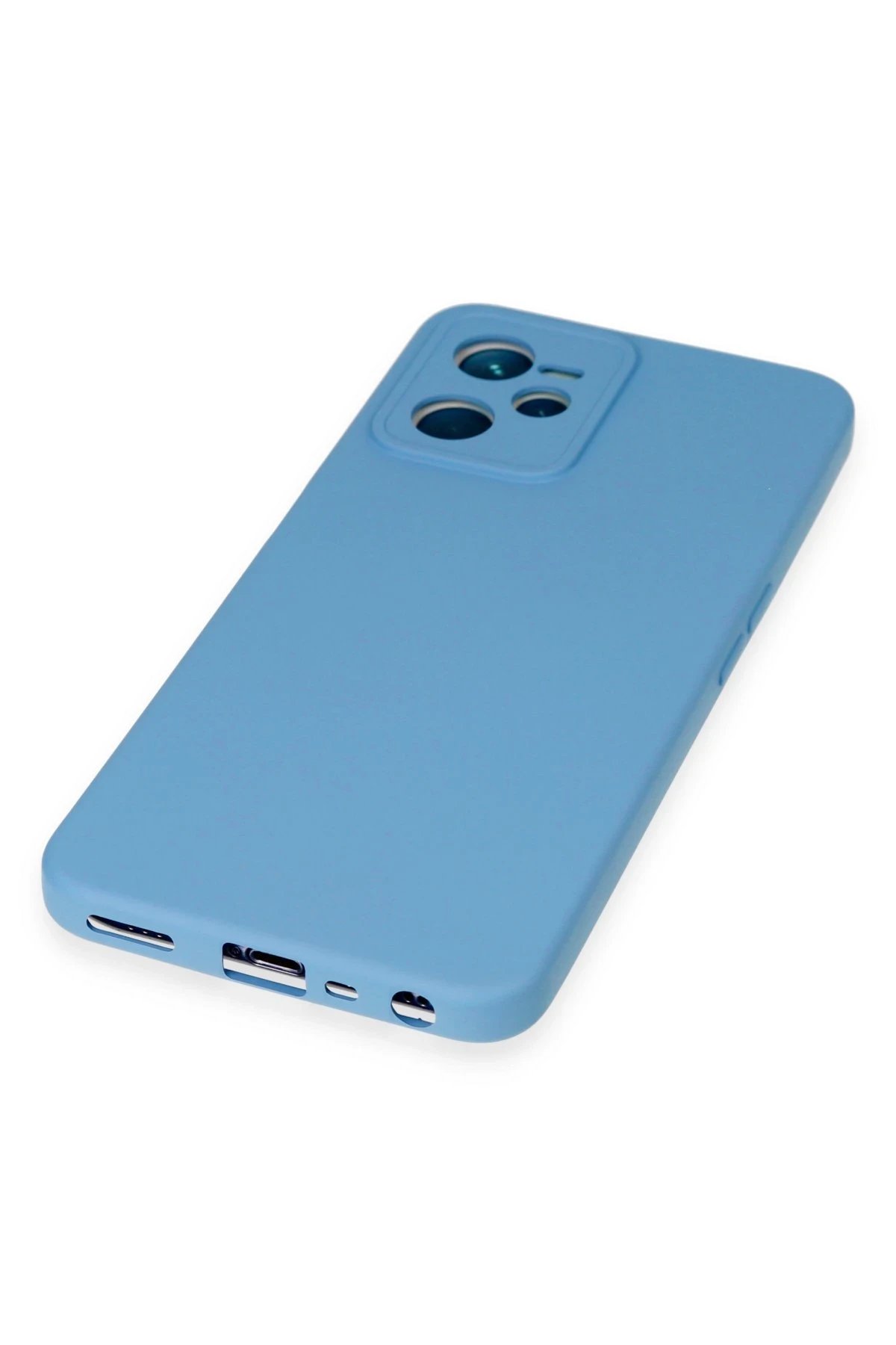 Newface Realme C35 Kılıf Nano içi Kadife Silikon - Mavi