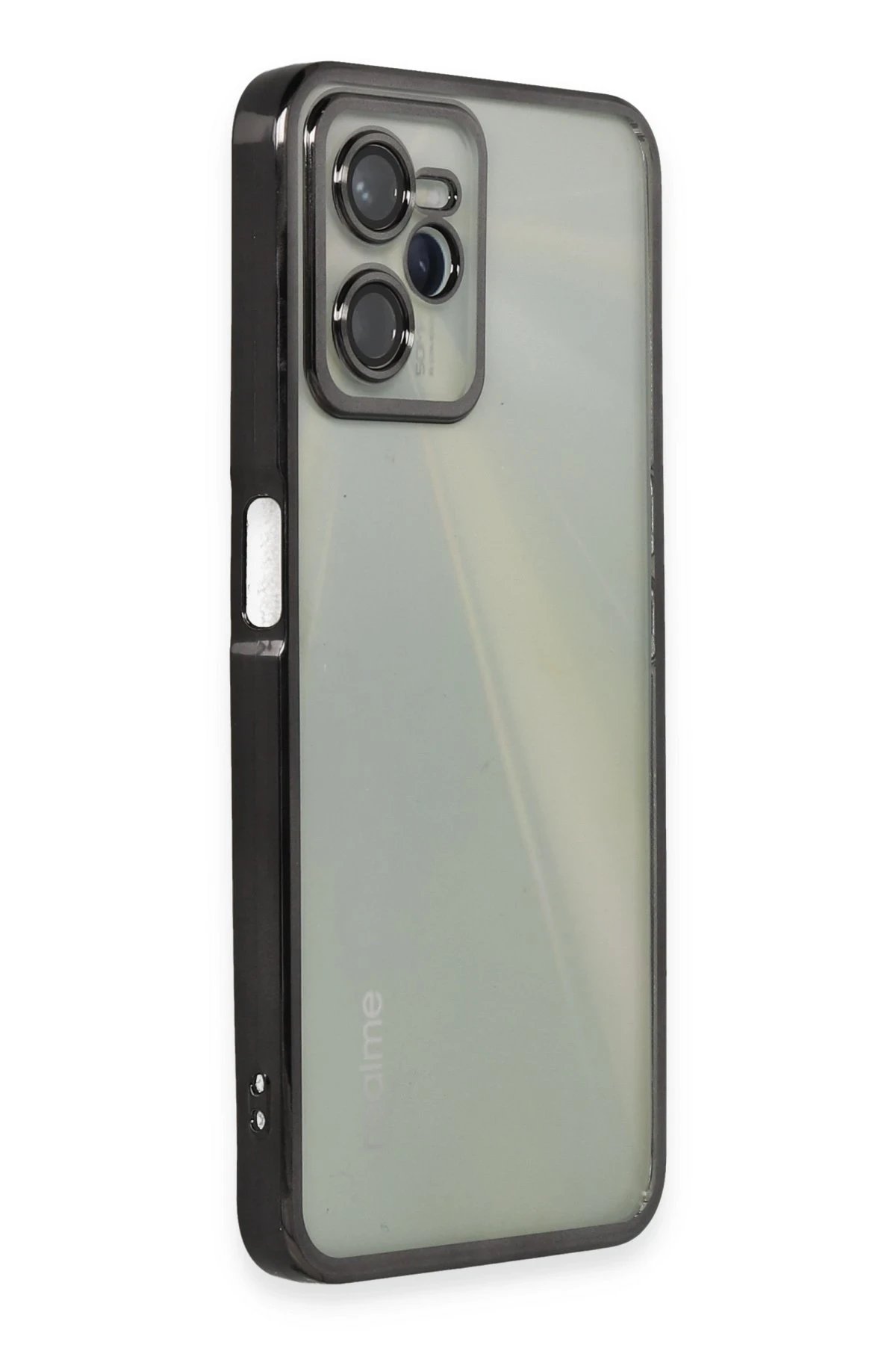 Newface Realme C35 Kılıf Razer Lensli Silikon - Siyah