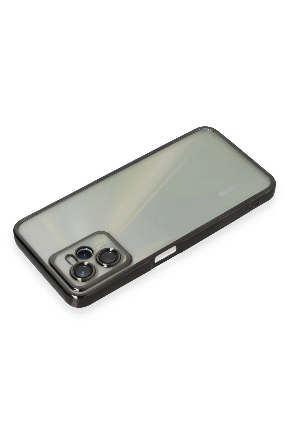 Newface Realme C35 Kılıf Razer Lensli Silikon - Siyah