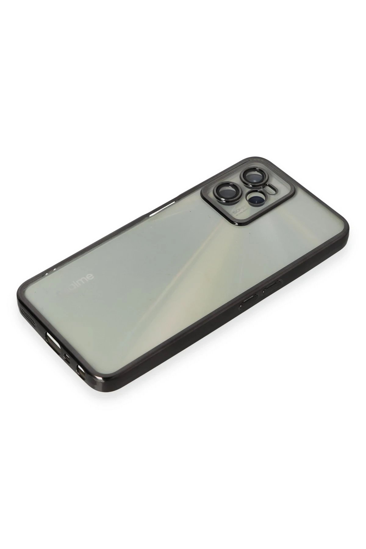 Newface Realme C35 Kılıf Razer Lensli Silikon - Siyah