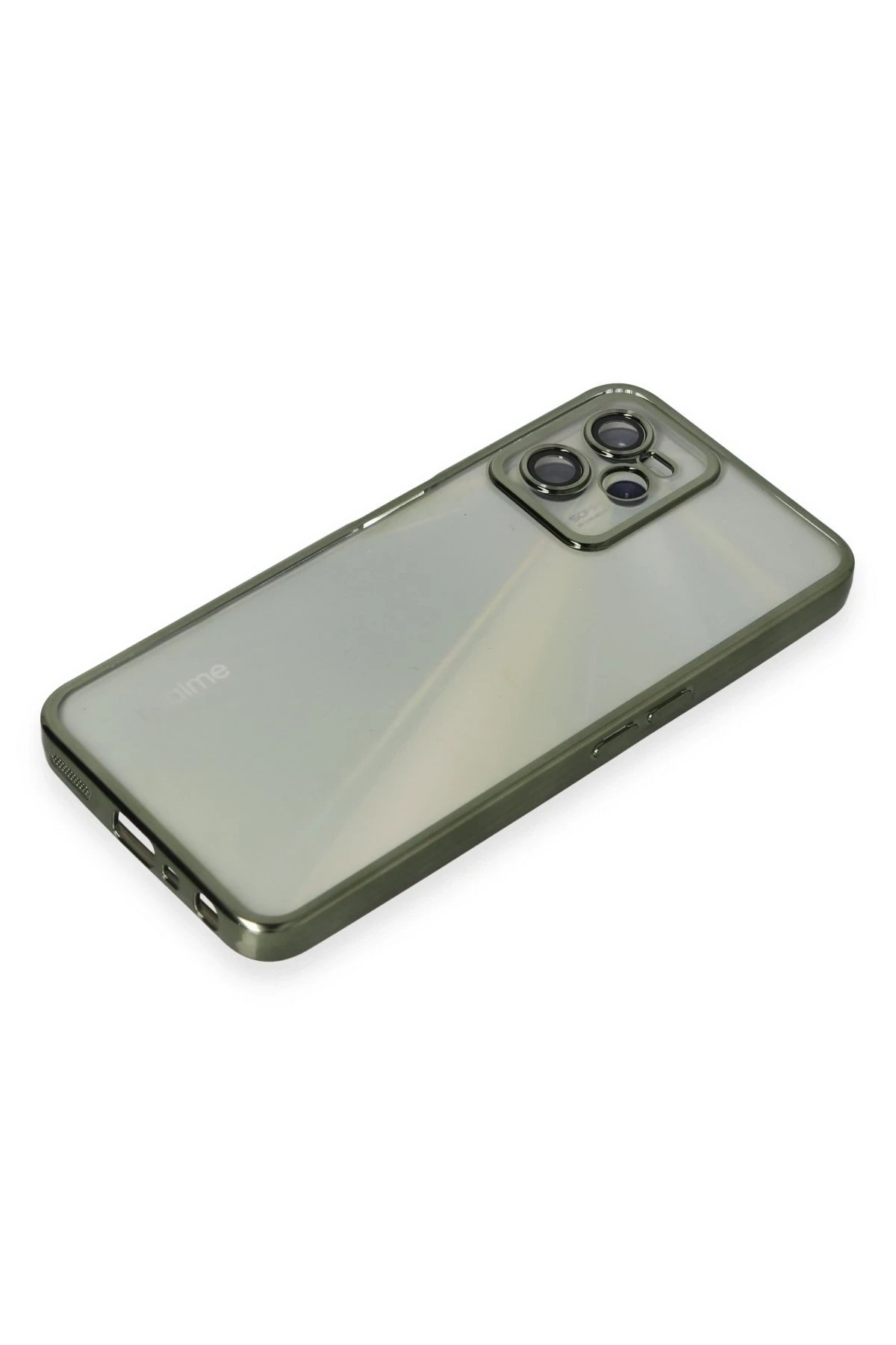 Newface Realme C35 Kılıf Razer Lensli Silikon - Yeşil