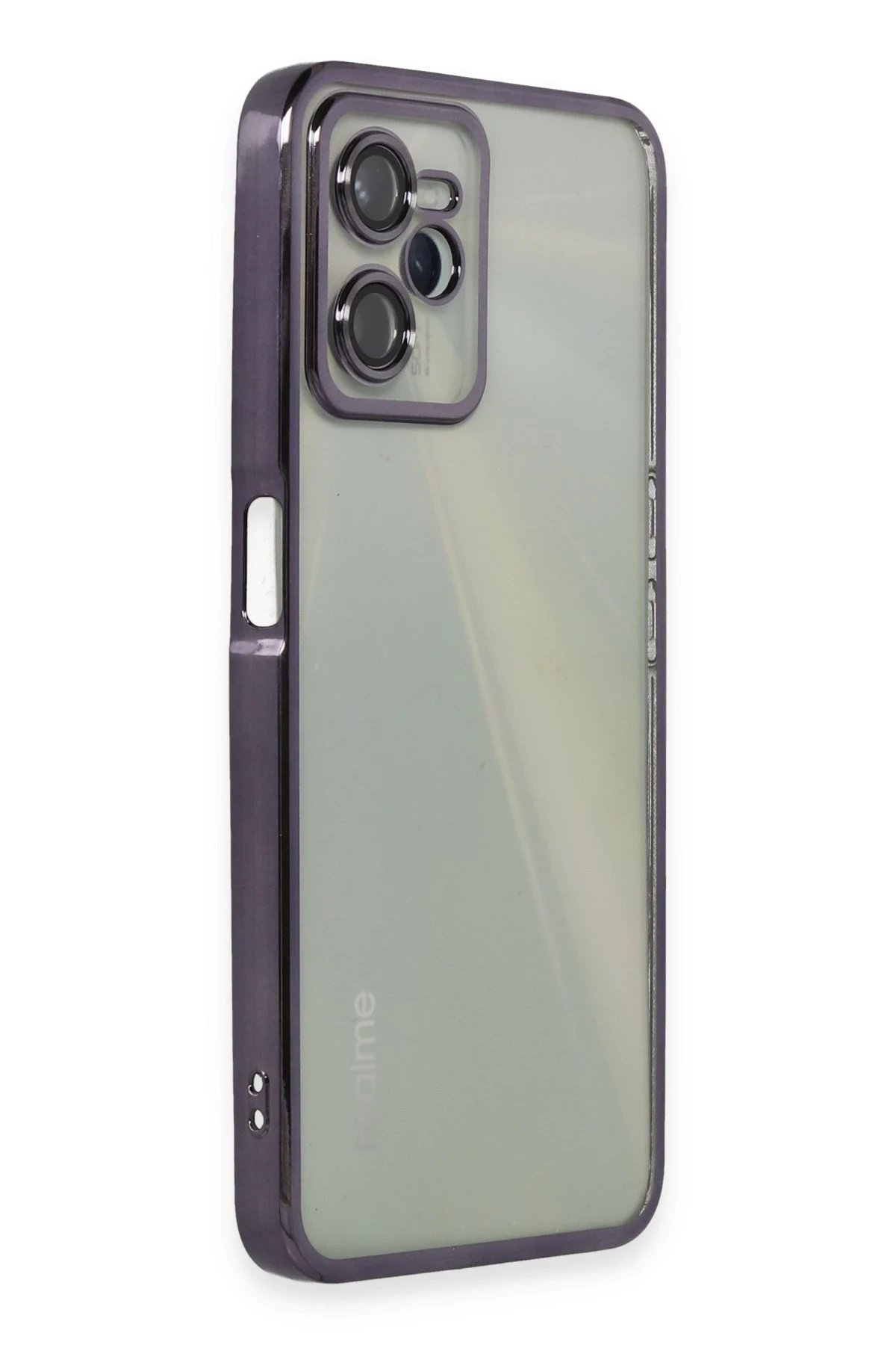 Newface Realme C35 Kılıf Razer Lensli Silikon - Mor