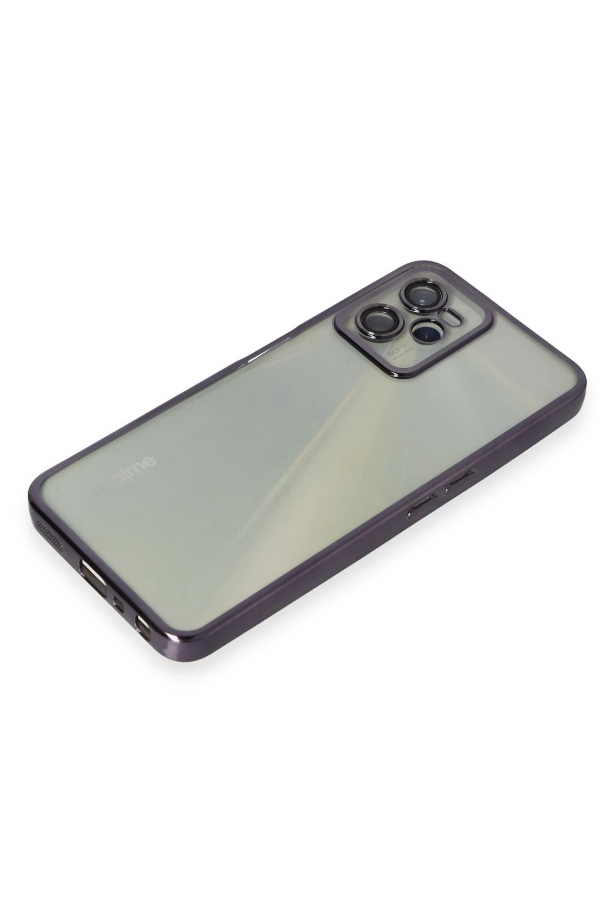 Newface Realme C35 Kılıf Razer Lensli Silikon - Mor