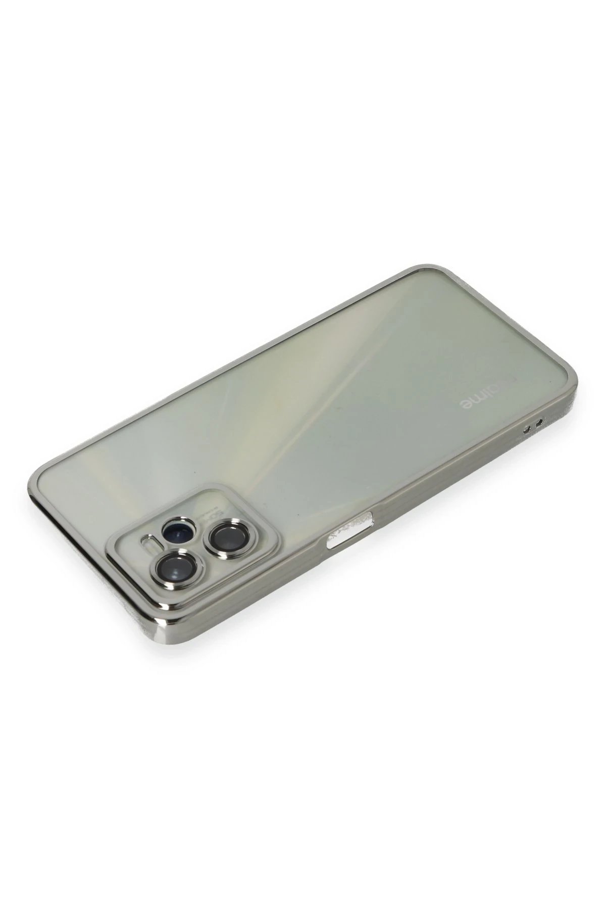 Newface Realme C35 Kılıf Razer Lensli Silikon - Gümüş