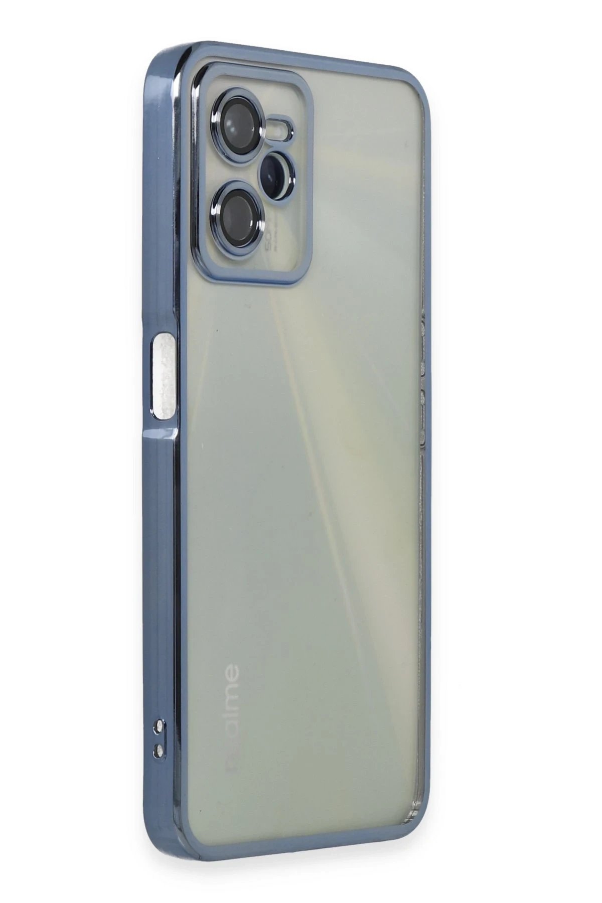 Newface Realme C35 Kılıf Razer Lensli Silikon - Açık Mavi