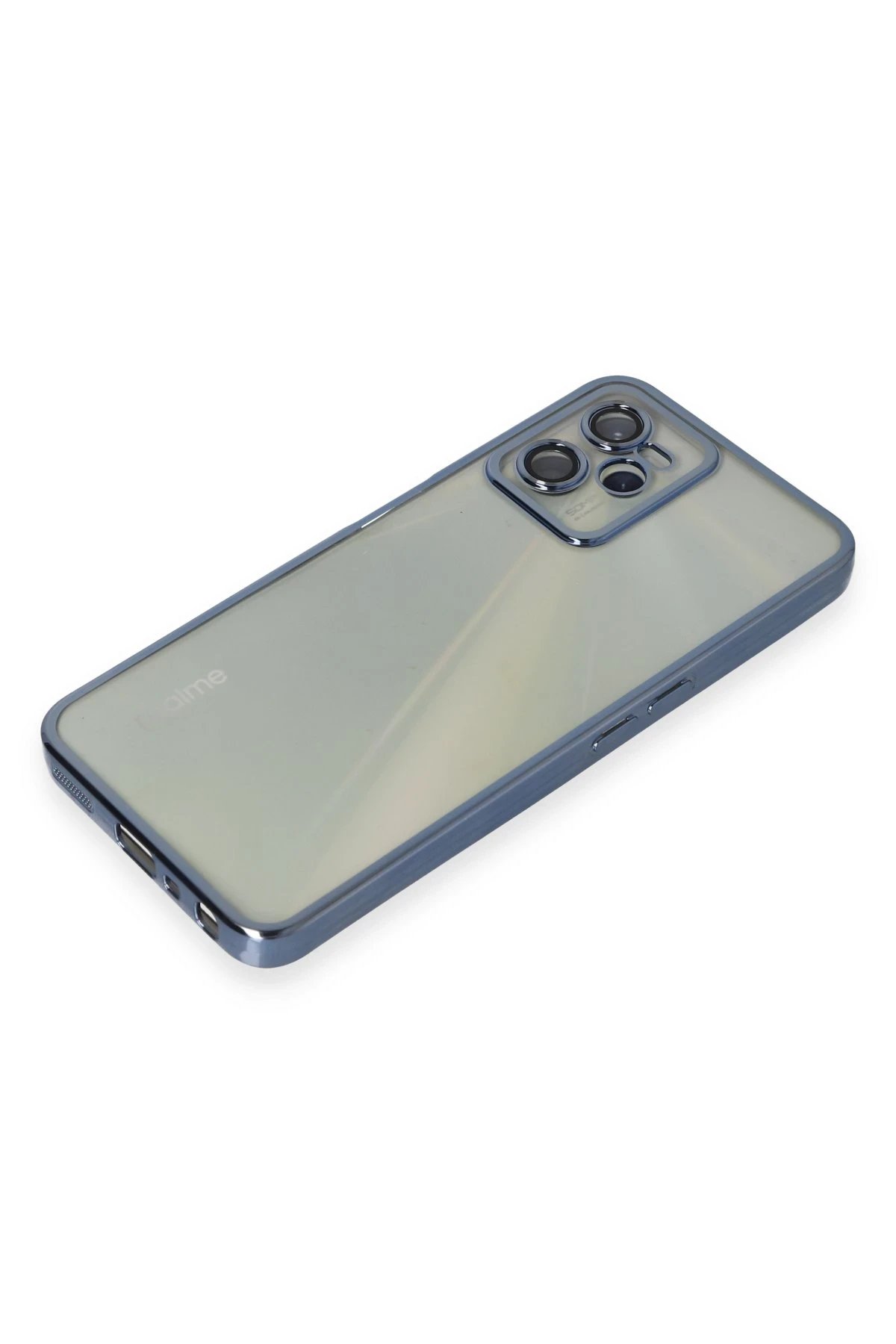 Newface Realme C35 Kılıf Razer Lensli Silikon - Açık Mavi