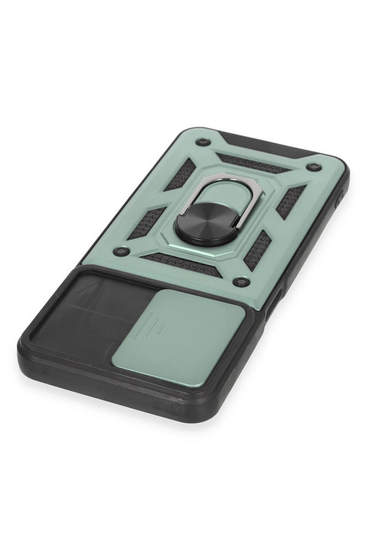 Newface Realme C35 Kılıf Pars Lens Yüzüklü Silikon - Yeşil