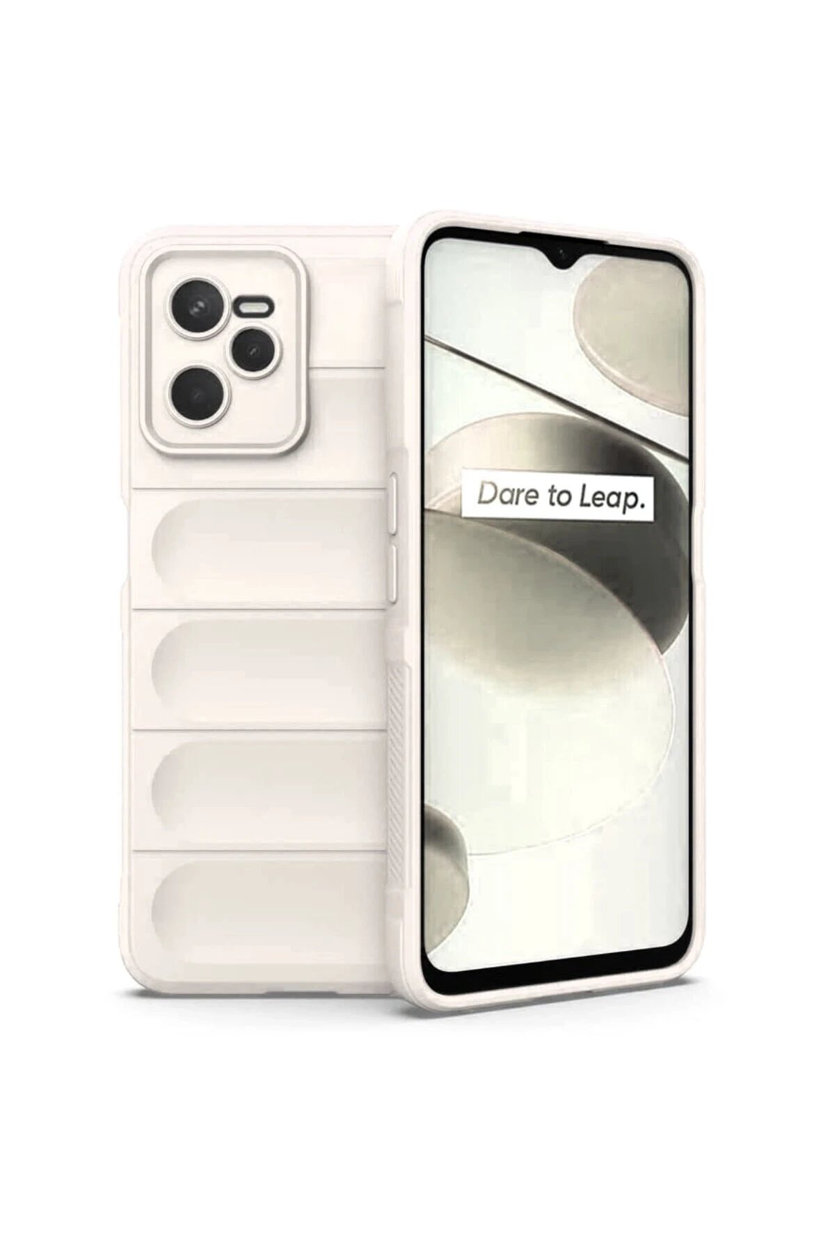 Newface Realme C35 Kılıf Optimum Silikon - Krem