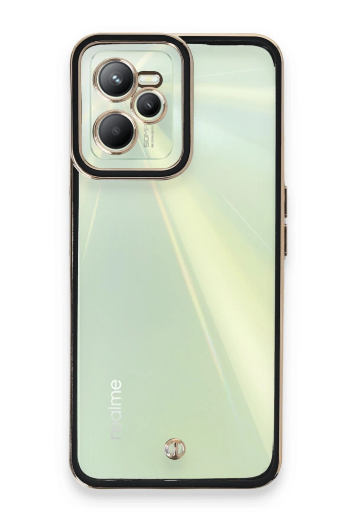 Newface Realme C35 Kılıf Liva Lens Silikon - Siyah