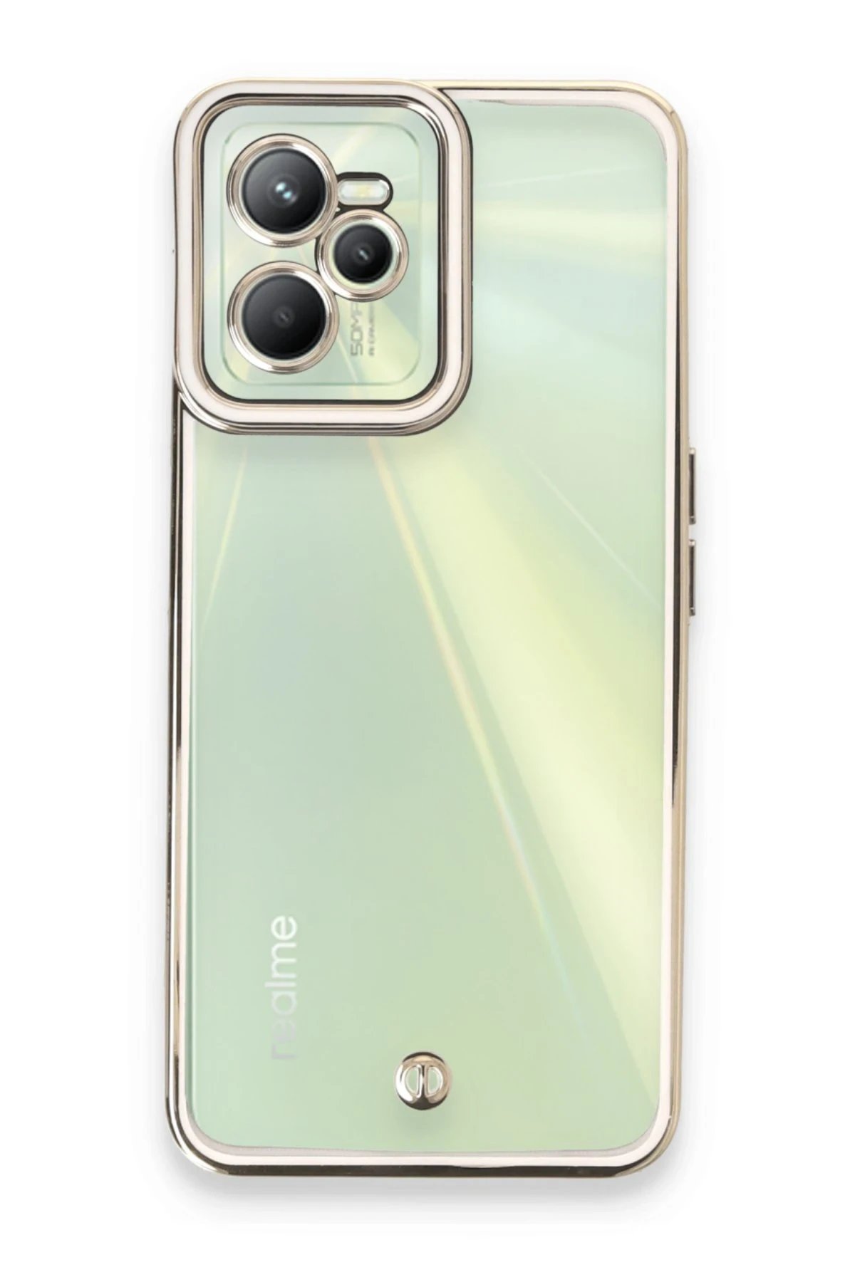 Newface Realme C35 Kılıf Liva Lens Silikon - Beyaz