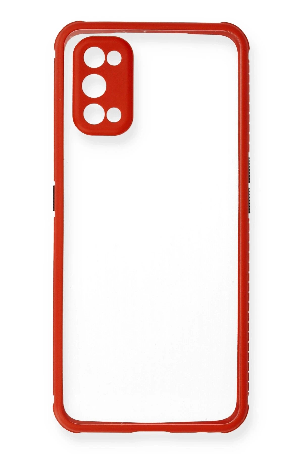 Newface Realme 7 Pro Kılıf Miami Şeffaf Silikon - Kırmızı