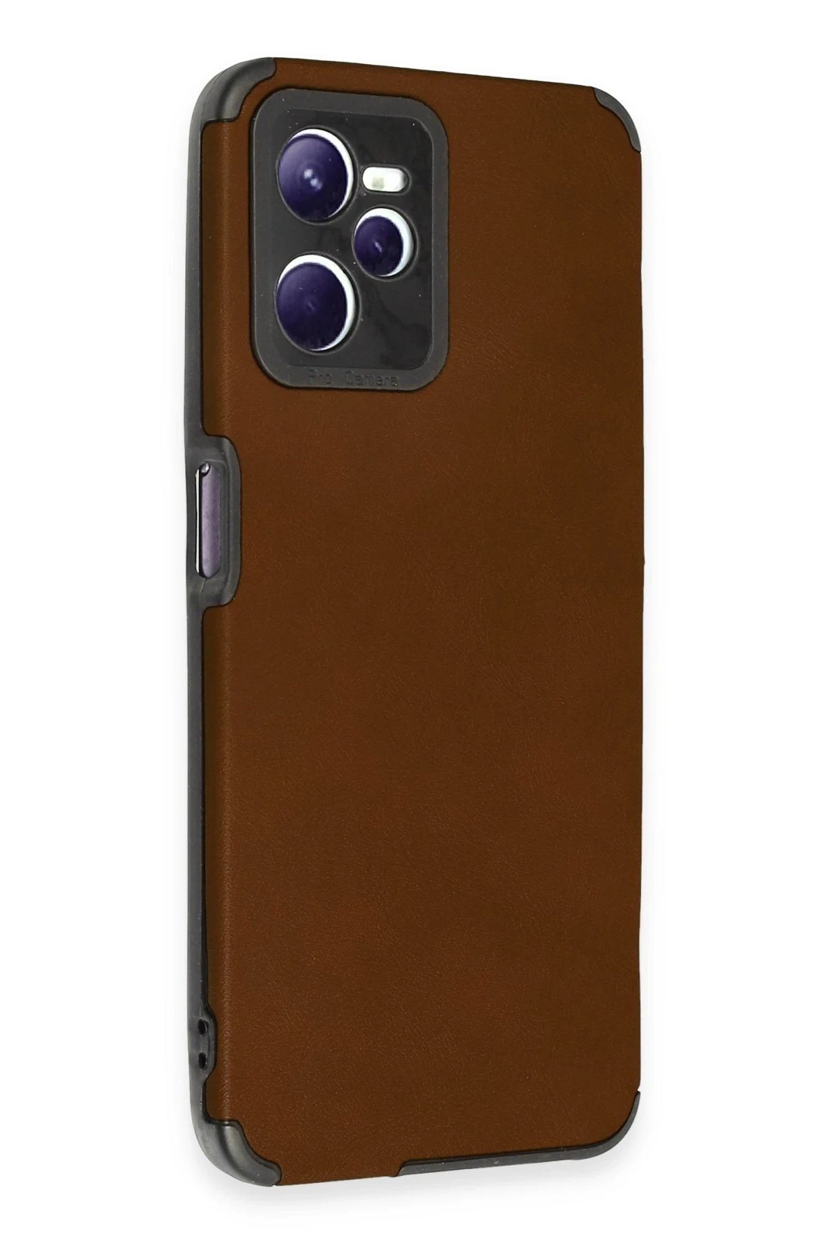 Newface Realme C35 Kılıf Loop Deri Silikon - Kahverengi