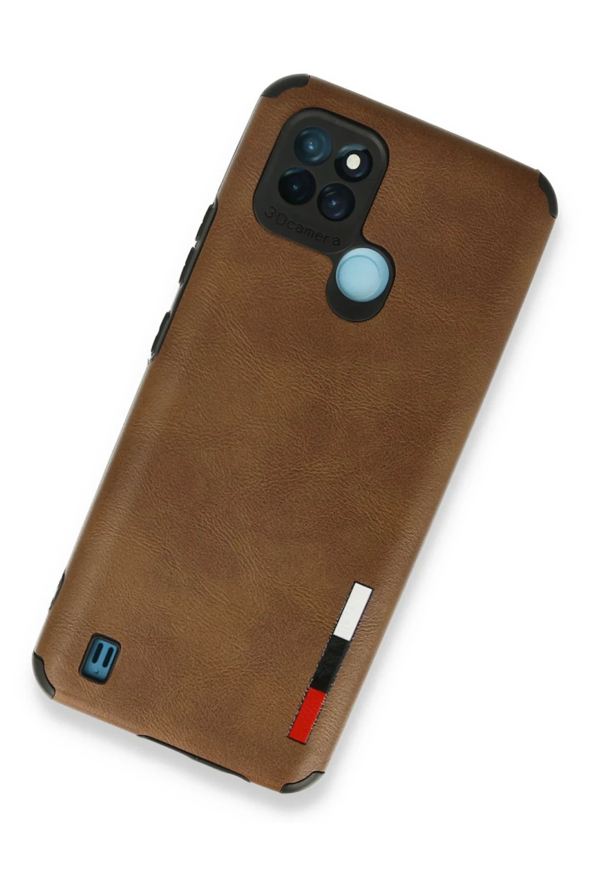 Newface Realme C25Y Kılıf Loop Deri Silikon - Kahverengi