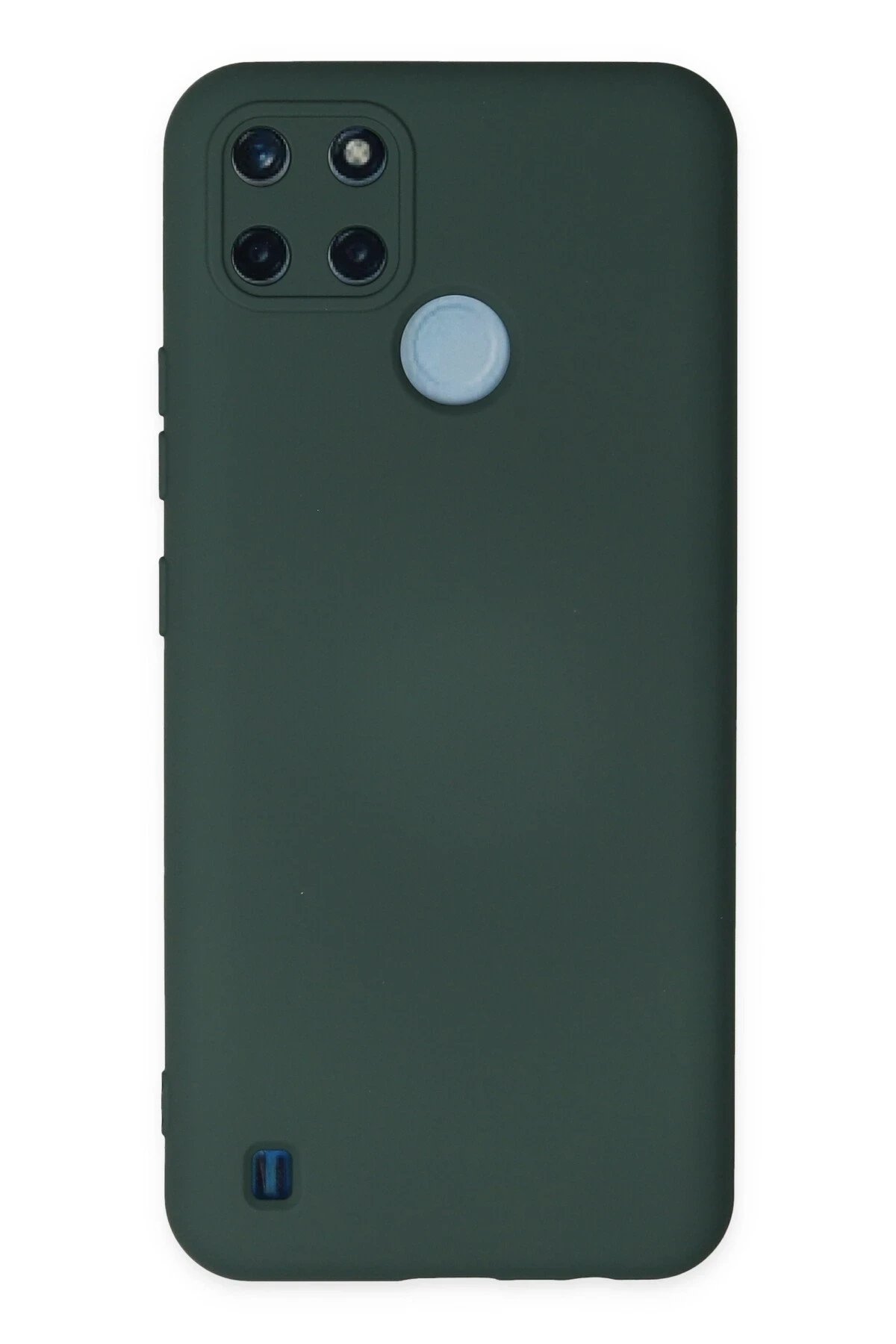 Newface Realme C25Y Kılıf Nano içi Kadife Silikon - Koyu Yeşil