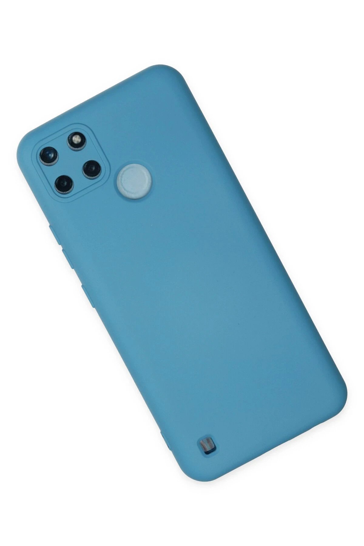 Newface Realme C25Y Kılıf Nano içi Kadife Silikon - Mavi