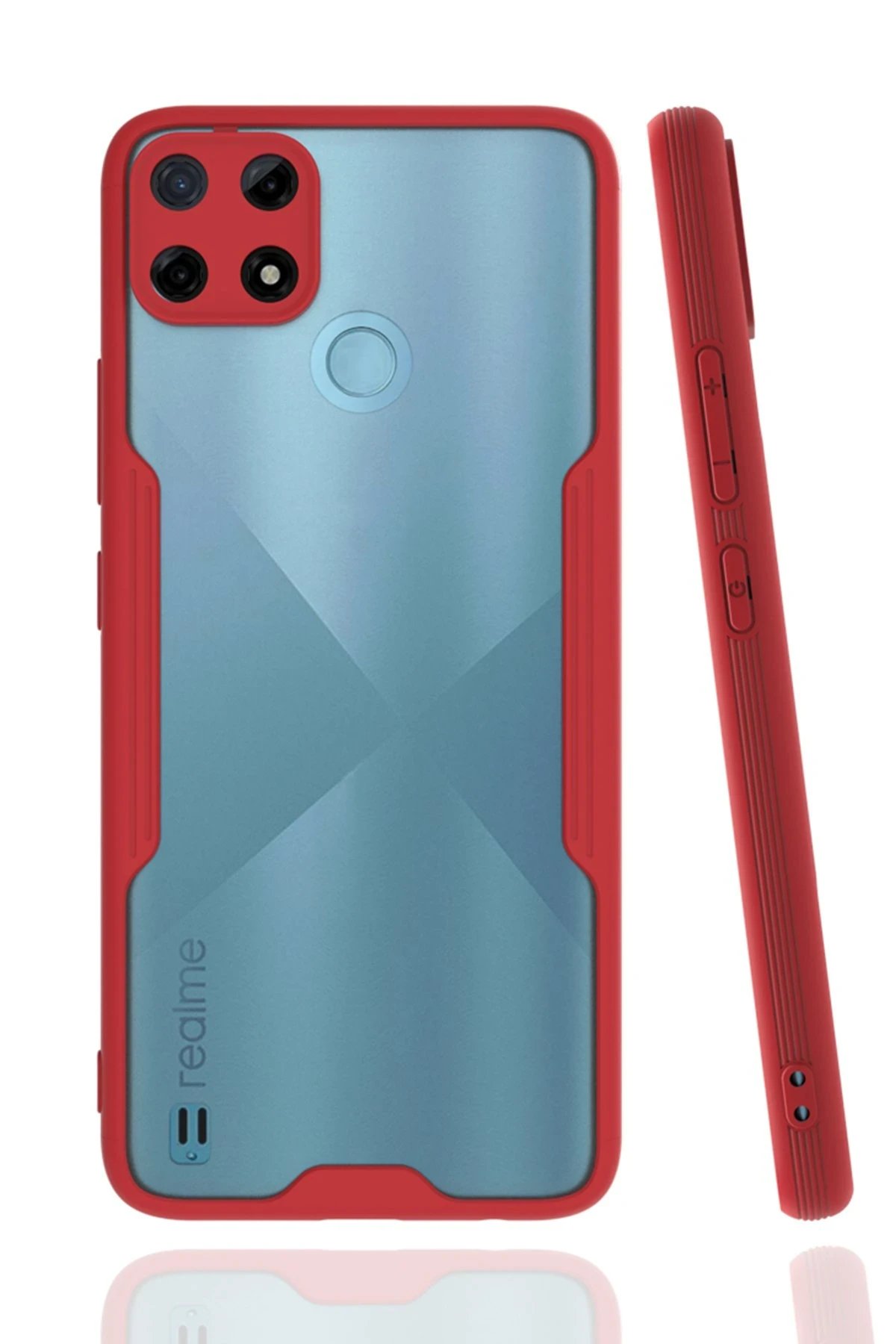 Newface Realme C25Y Kılıf Platin Silikon - Kırmızı